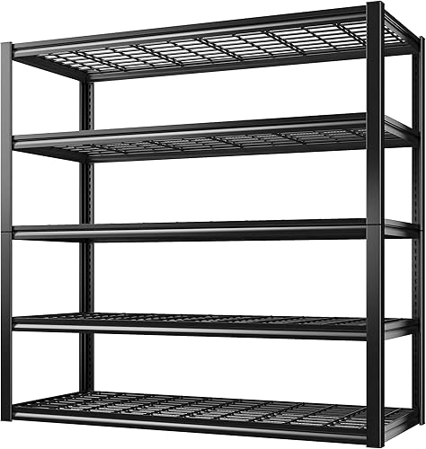 REIBII Estantería de garaje de 3000 libras, estantes de almacenamiento resistentes de 48.2 pulgadas de ancho, 72 pulgadas de alto, estantes de metal