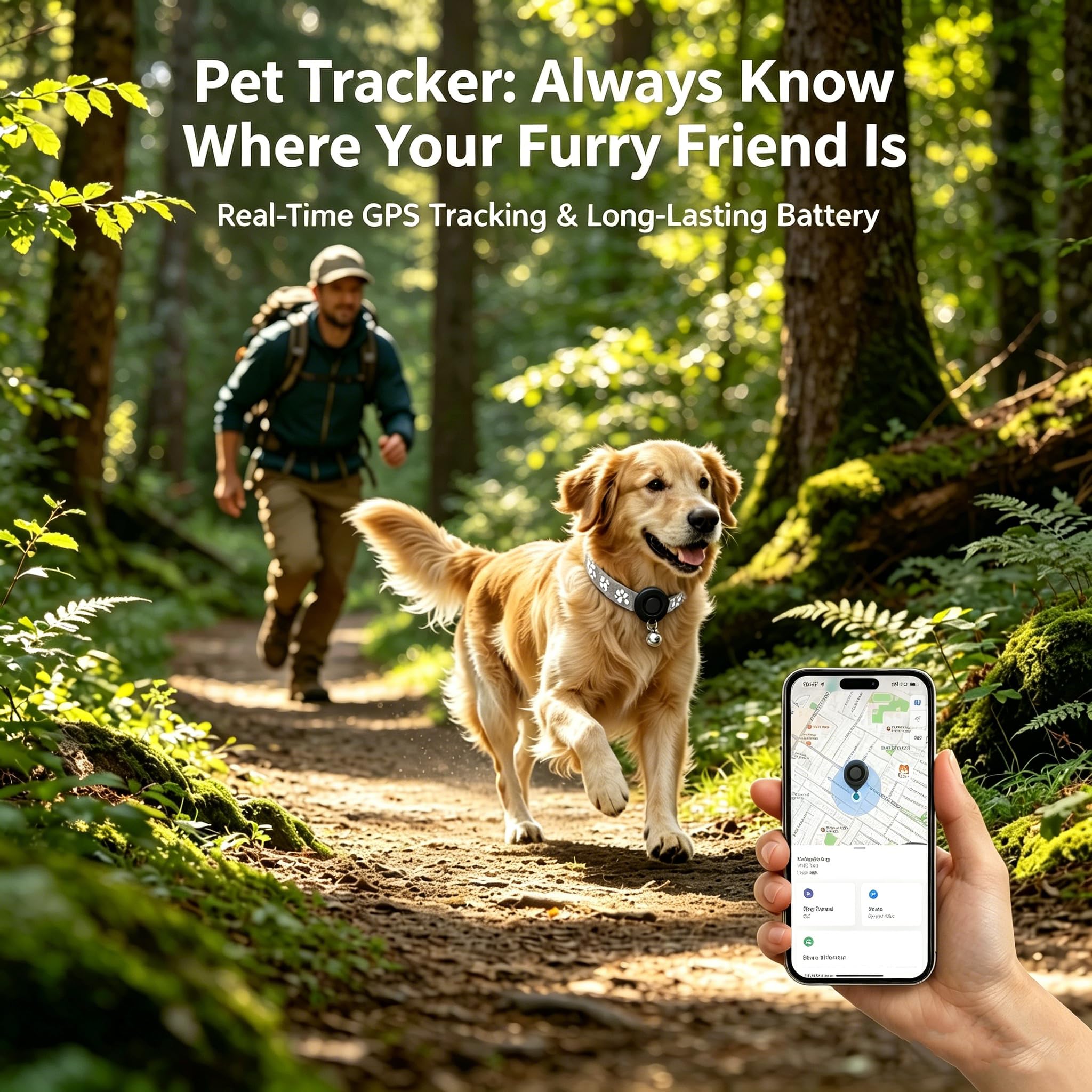 Localizzatore GPS per cani e gatti (senza abbonamento richiesto), localizzatore GPS per collari per animali domestici, certificato Apple MFi, funziona con iOS Find My, monitoraggio globale in tempo