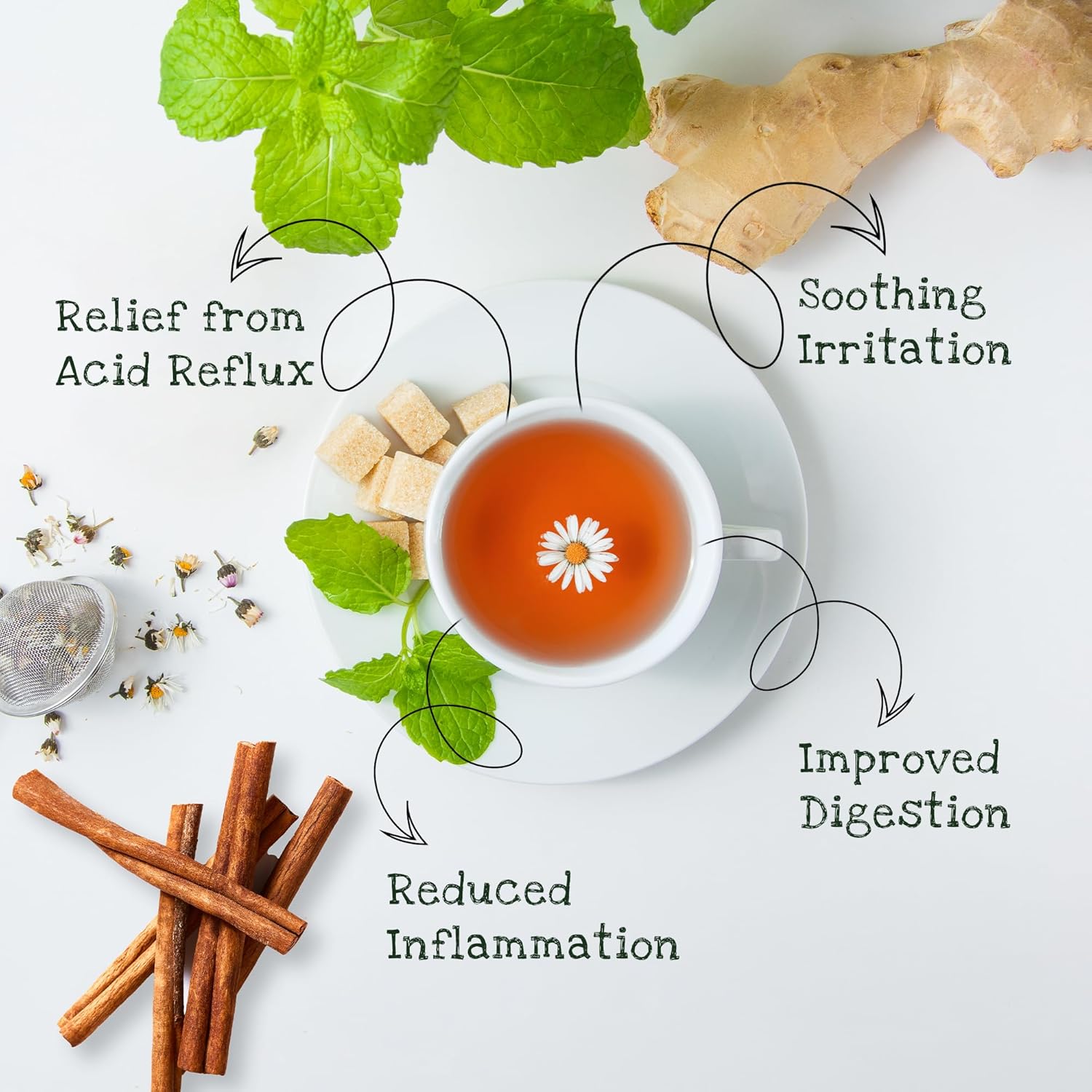 Natural Teas Barrett’s Acid Reflux Herbal Cleanse Digestive Detox Tea con jengibre, cardo