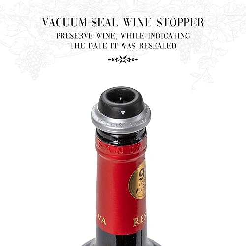 Miniatura 7 de Ivation Juego de regalo de vino – Incluye abridor eléctrico, aireador, conservador al vacío, 2 tapones, cortador de papel de aluminio y base de carga