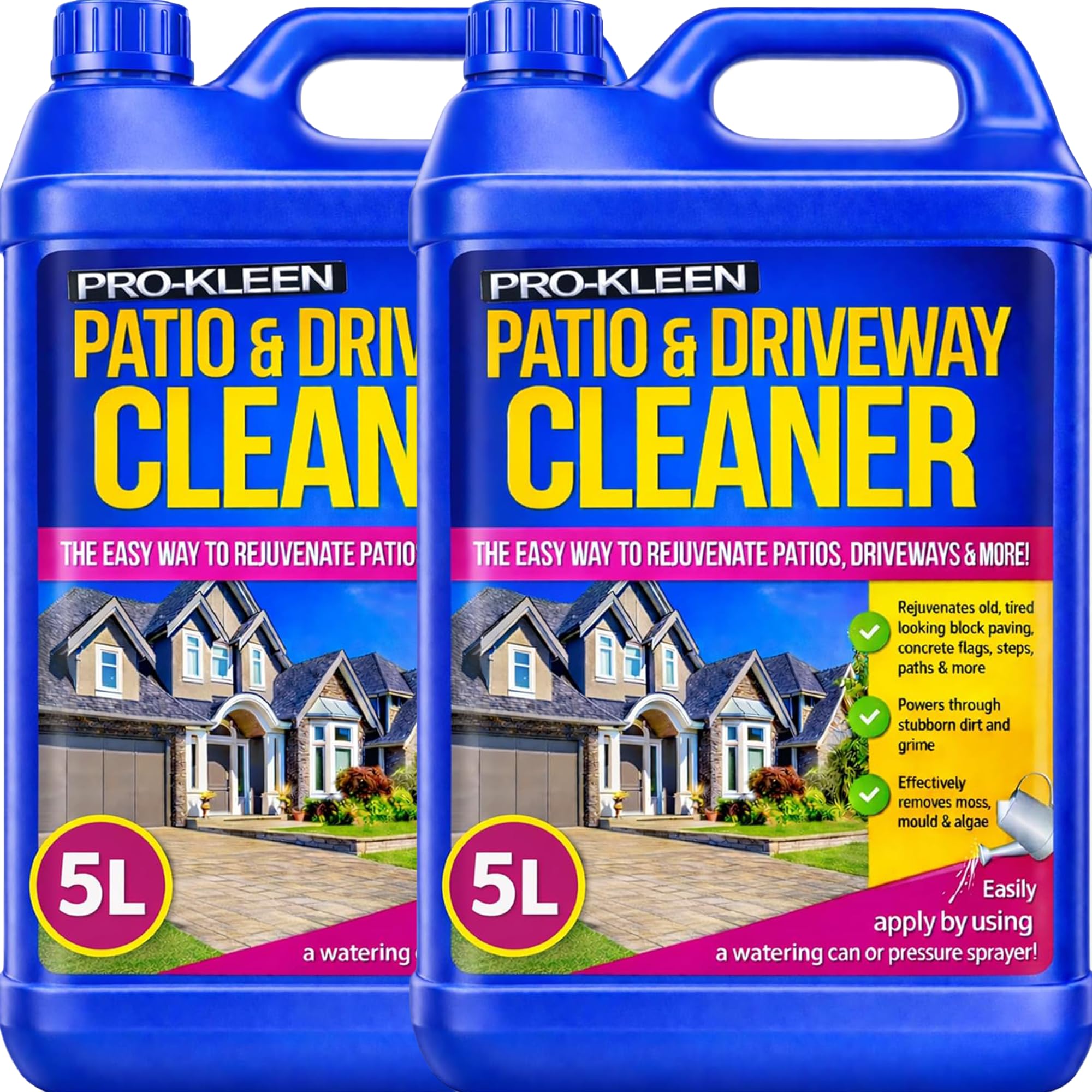 Pro-Kleen Patio & Driveway Cleaner 10L Removes Stains, Dirt and Grime, Easy to Use Liquid Cleaning Solution - Use on Patios, Driveways, Block Paving, Concrete Flags, Steps, Paths