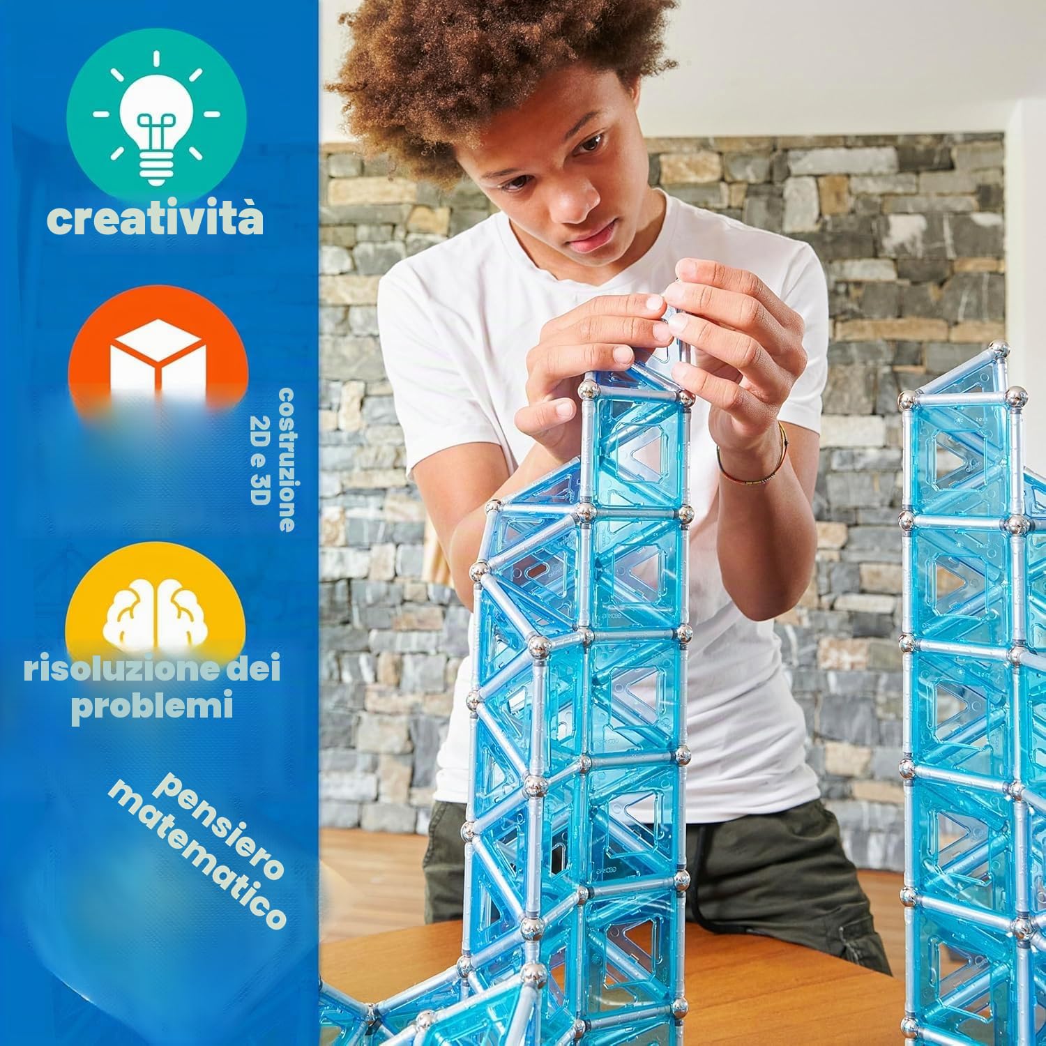 GEOMAG - PRO-L Skyline New York 174 Pezzi, Costruzioni Magnetiche per Bambini e Ragazzi con Sfere Barre Tessere Magnetiche Geometriche, Giochi Bambini 8 Anni + STEM Educativi, Regalo Natale Compleanno