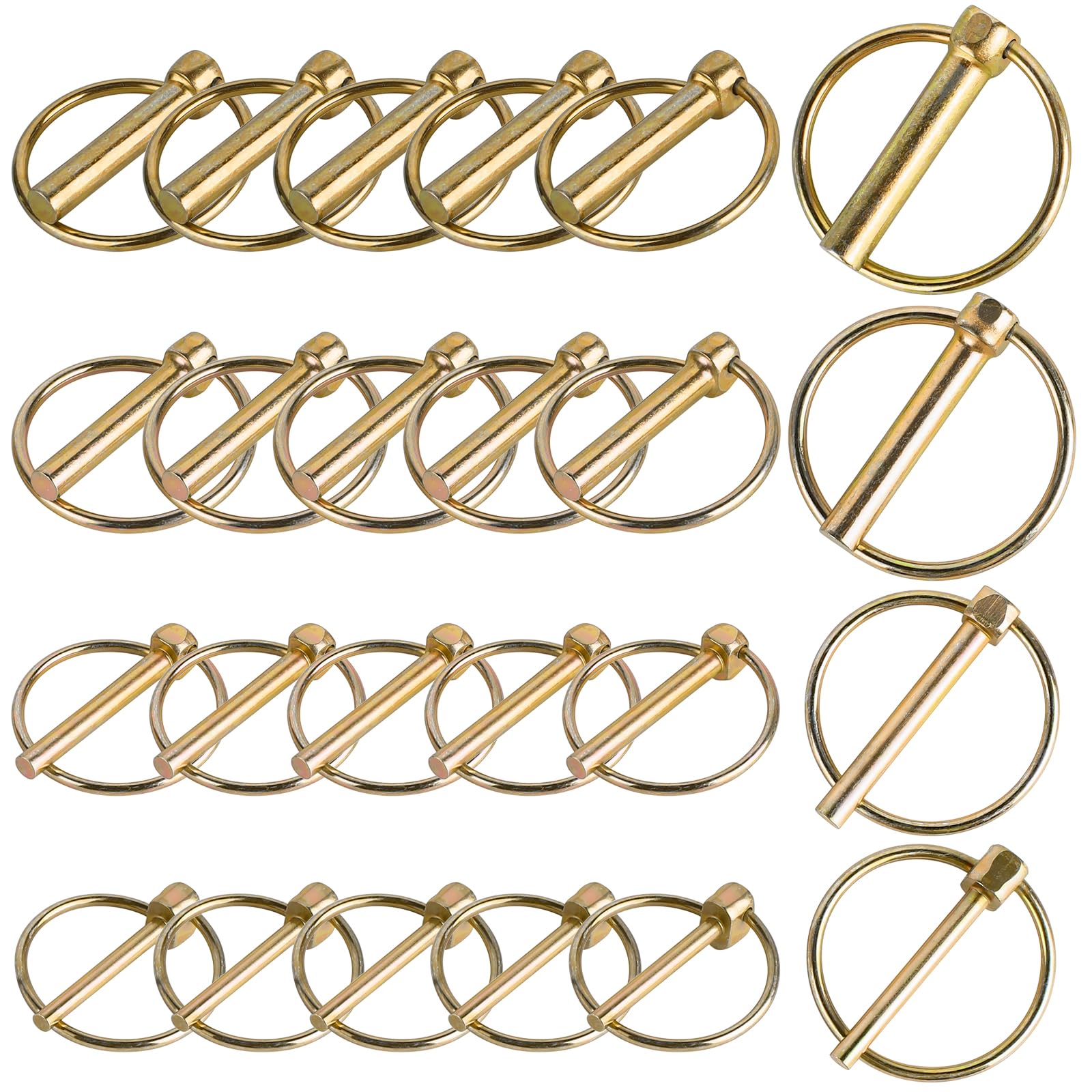 Hengxinc 20 PCS Lynch Pin，Heavy Duty Linch Pins with Ring