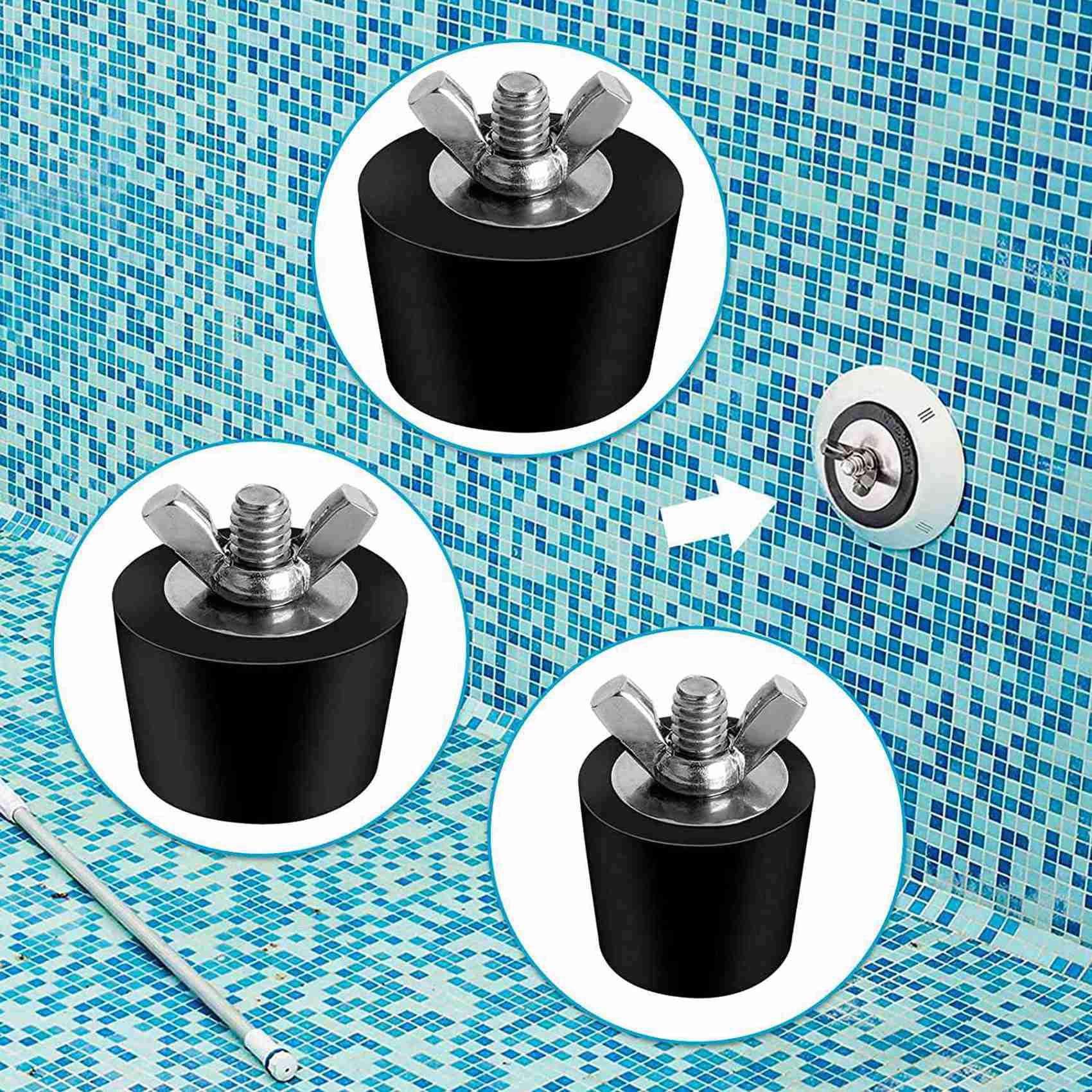 Lot de 12 Bouchons D'Hivernage de Piscine de 3 Tailles pour Trous de Piscine, Bouchons D'Expansion pour écumoire de Piscine Hors Sol