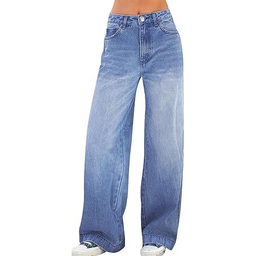 Womens Wide Leg Jeans Baggy Jeans for Women Loose Boyfriend Jeans Denim Pants