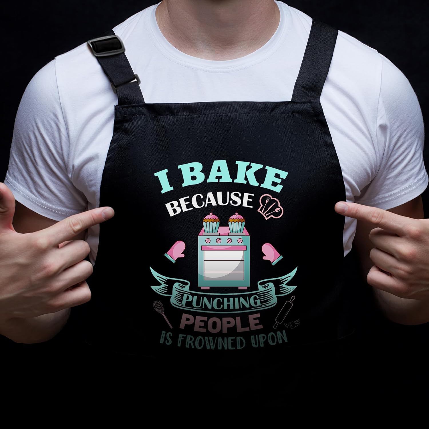 Funny Baking Gifts, Baking Apron, Gifts for Bakers, Baking Gifts for Women, cooking aprons for women with 2 Pockets, Gifts for Valentine's Mother's Day Thanksgiving Christmas - Image 3