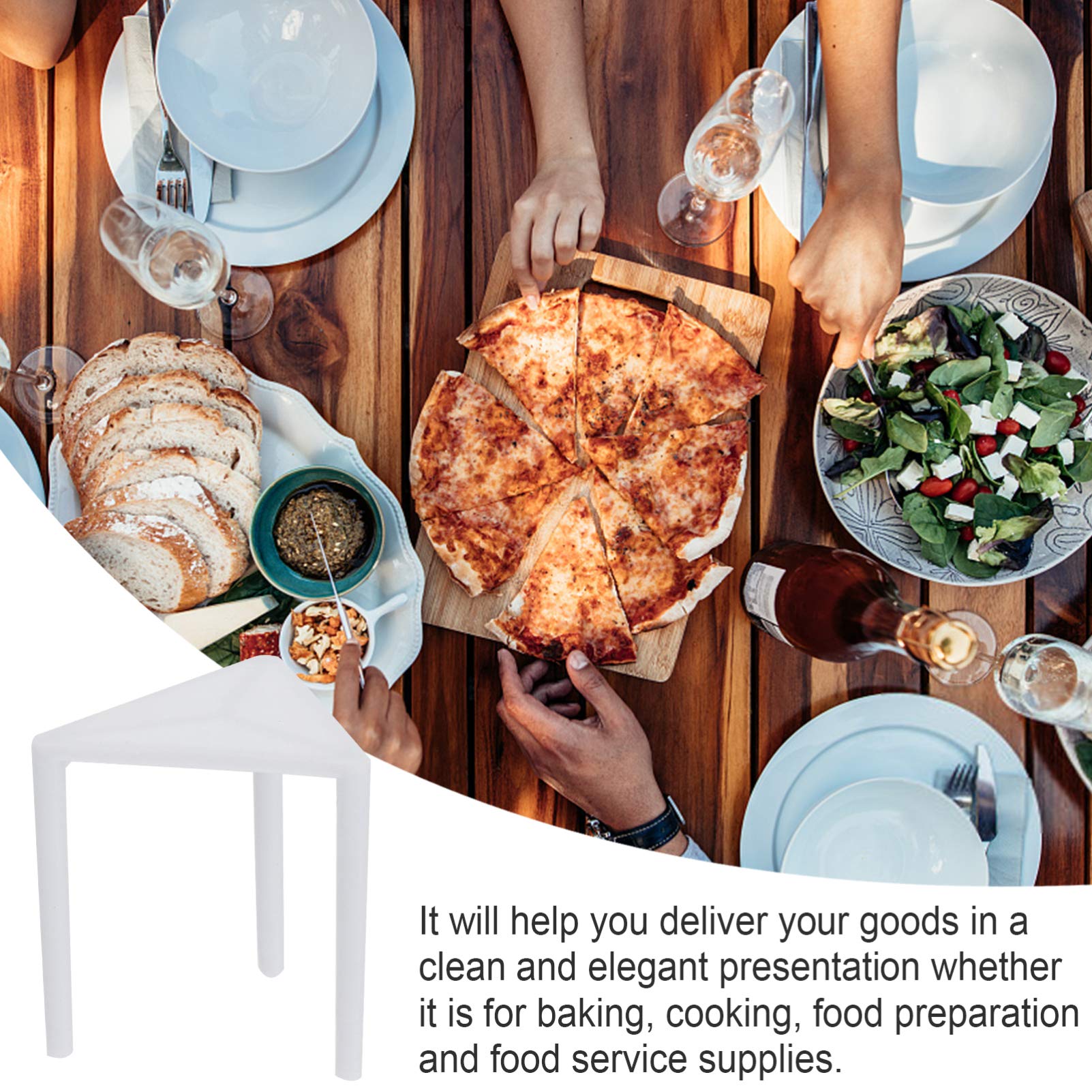 JECOMPRIS 100pcs Disposable Pizza Tripod Stand -stick Fixing Frame for Presentation and Easy Cleanup Portable and Practical Pizza Packaging