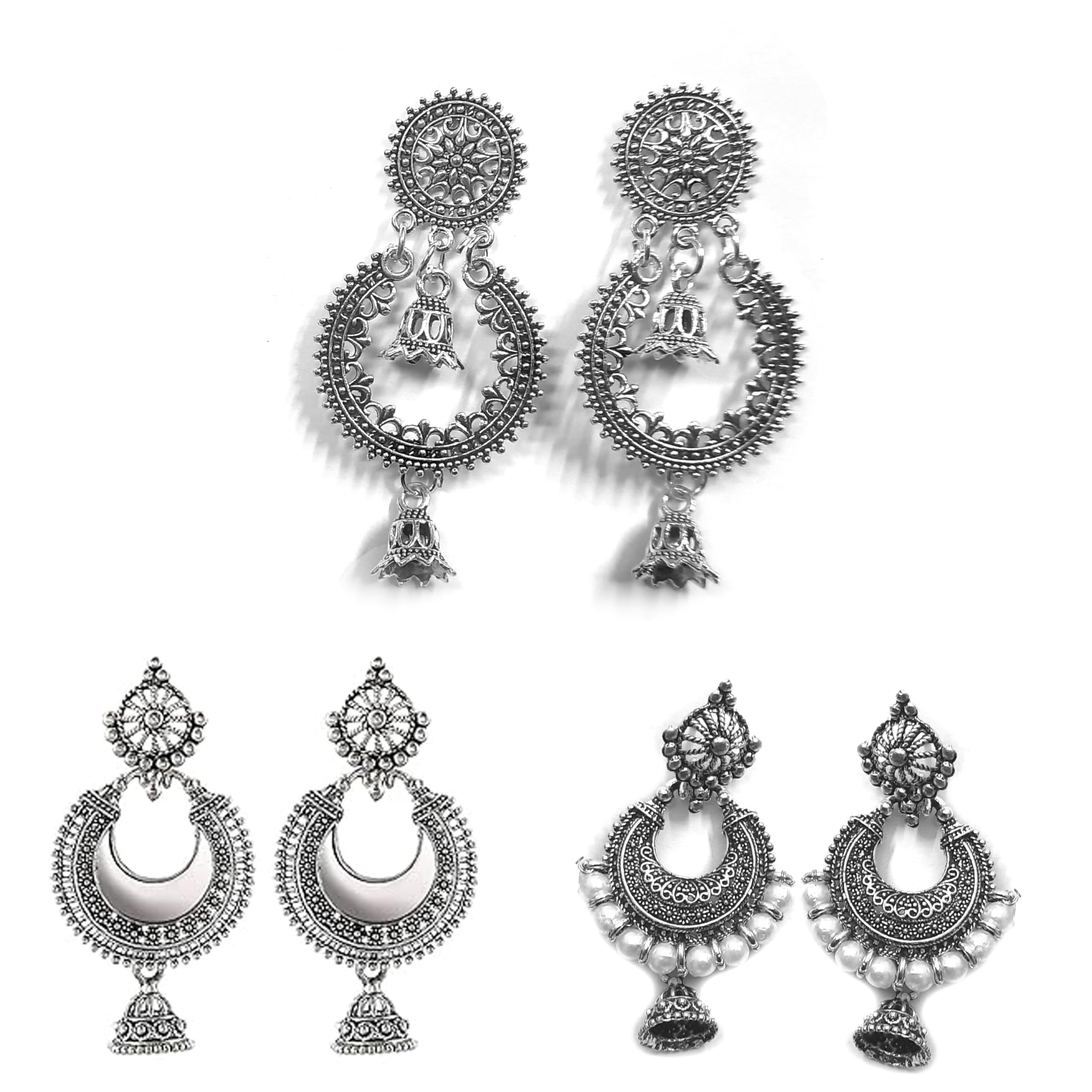 See full amazon price history chart for Traditional Jhumki Earrings for women and girls stylish jhumka Medium Size | Combo Pack of 3 | oxidised earring Silver Color E0124 (Design 2) Traditional Jhumki Earrings for women and girls stylish jhumka Medium Size | Combo Pack of 3 | oxidised earring Silver Color E0124 (Design 2) (B0CQWQPHD2) Amazon Price History, Amazon Price Tracker
