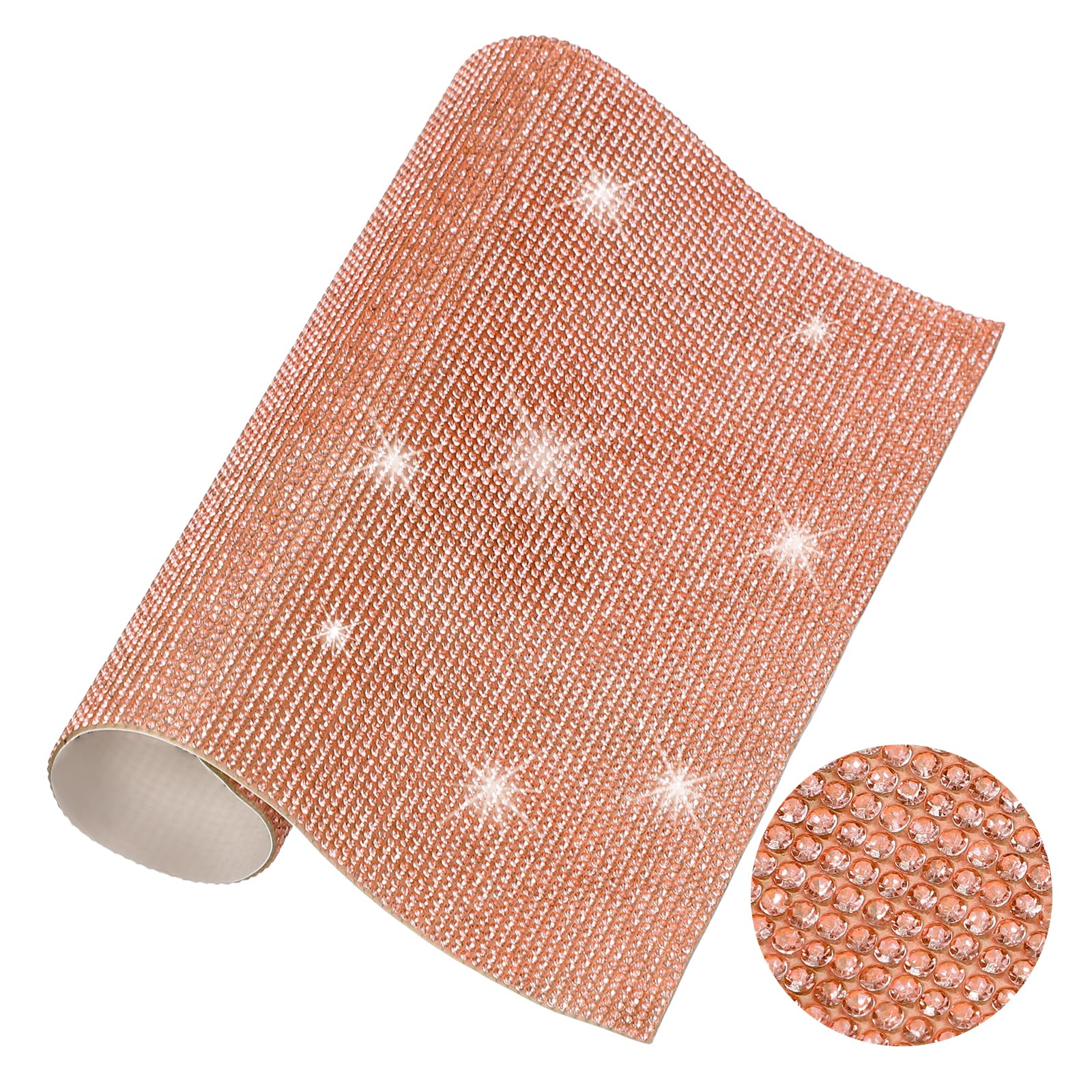 PATIKIL Bling Crystal Rhinestone Sheet, 9.4"x7.9" Self Adhesive Rhinestone Gem Stickers for DIY Crafts Gifts Phone Car Decorations, Orange Red โ image 1
