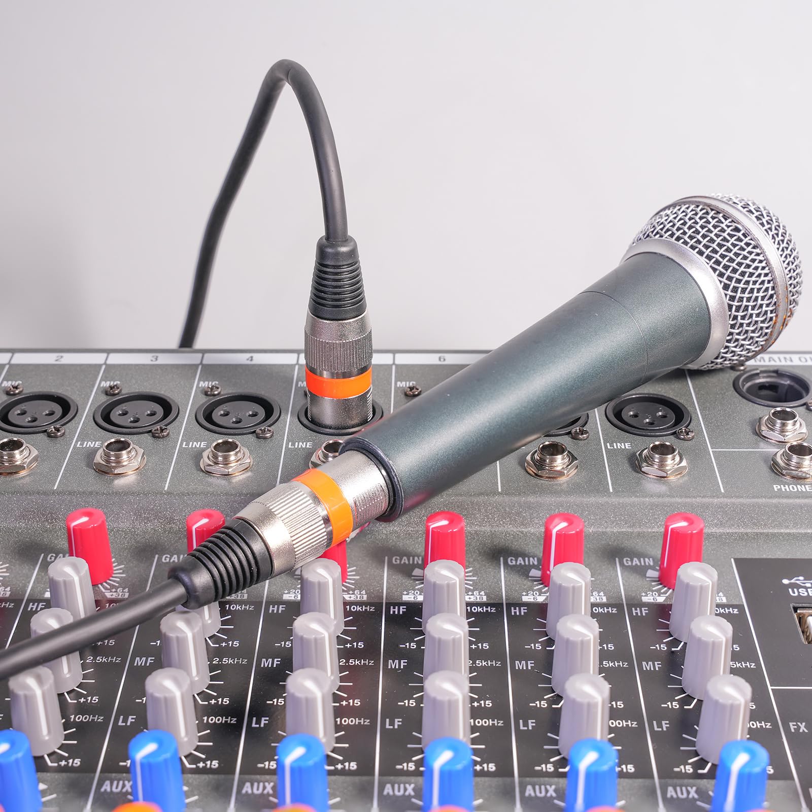 docooler 10 Stück 1.5m XLR Kabel Set Bunte Runde Mikrofonkabel DMX Bühnenlicht 3 Pin Stecker auf Buchse für Audio Mixing Reflektoren Par Licht