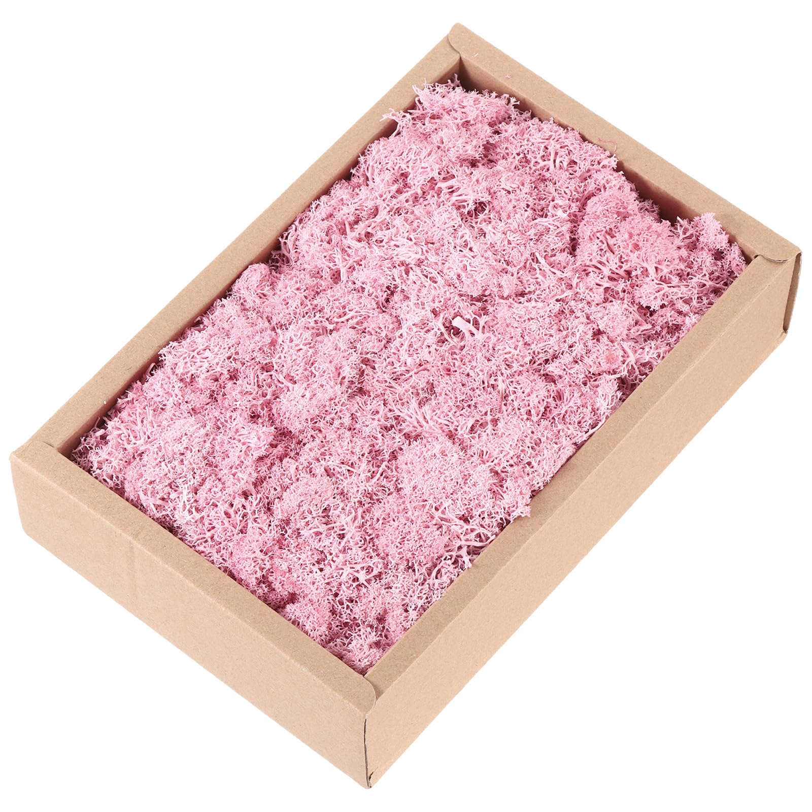 sourcing map 7.8oz Preserved Reindeer Moss, Pink Decorative Artificial Fake Moss for Potted Plants Indoor Crafts Lichen Centerpieces Decor
