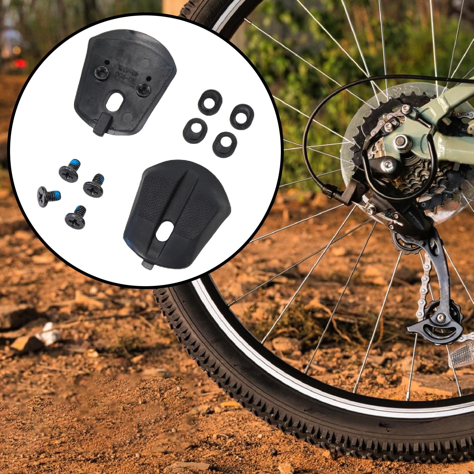 2 Piezas de Almohadillas para Talón de Zapatos de Ciclismo, Tornillos Y Juntas, Pieza de Acero Al Carbono TPU, Pieza de Repuesto para Reparación,