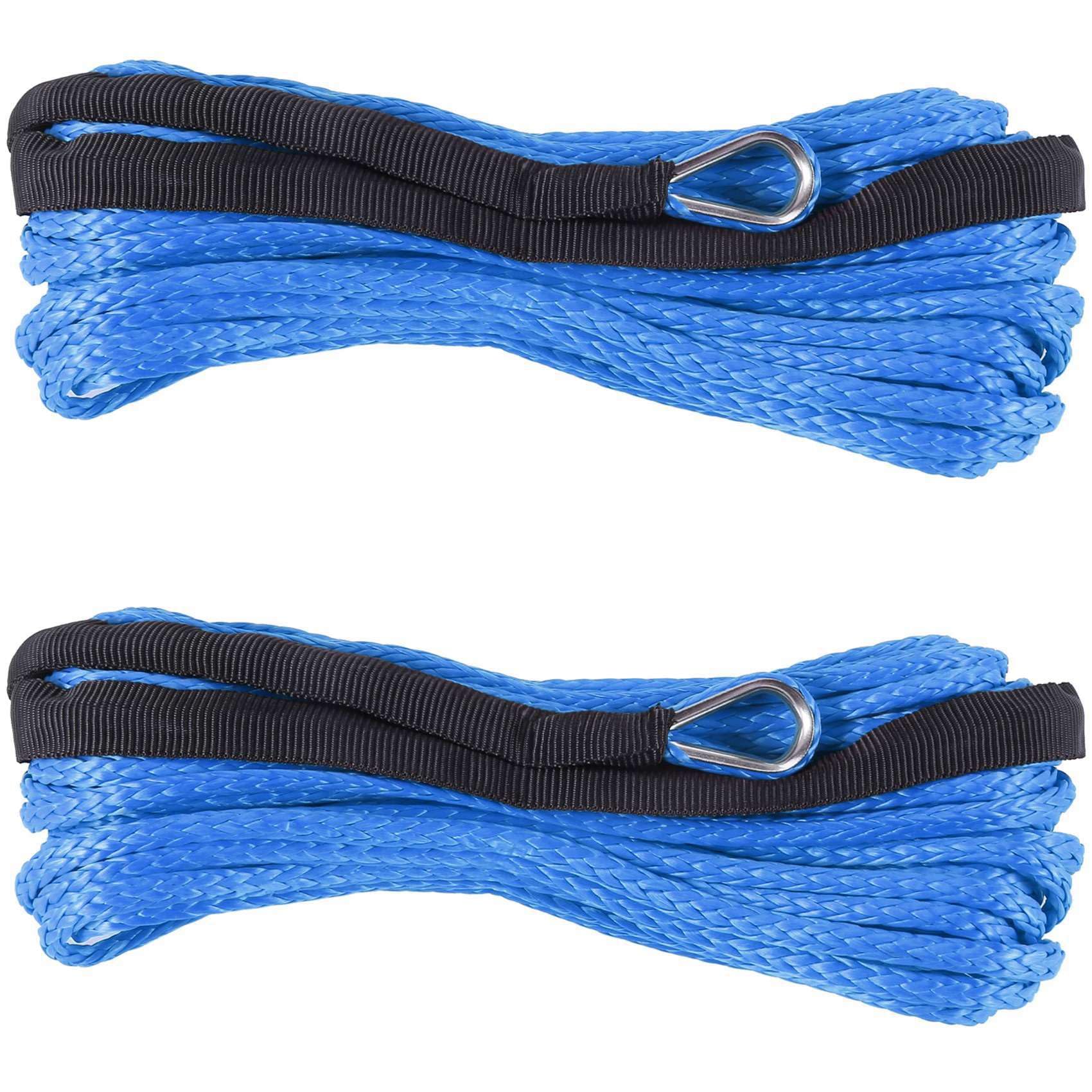 Cable de cabrestante sintético 3/16 para ATV UTV, línea 7700 lbs con funda protectora, 2 piezas 8