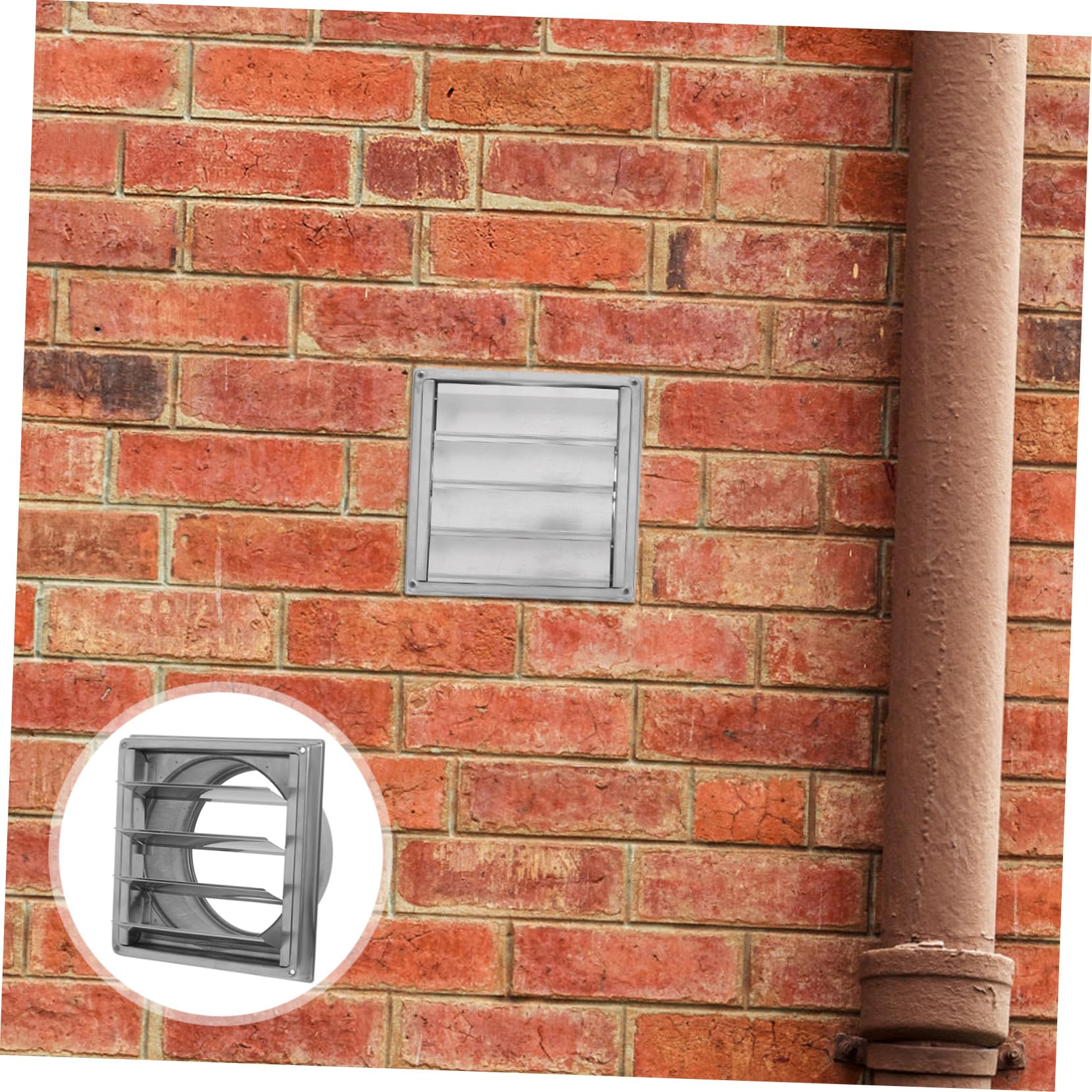 Rejilla de Ventilación Exterior de Acero Inoxidable con Lamas Móviles Ajustables y Malla Protectora para Paredes para Ventilación Baños Cobertizos y Vehículos Pequeños