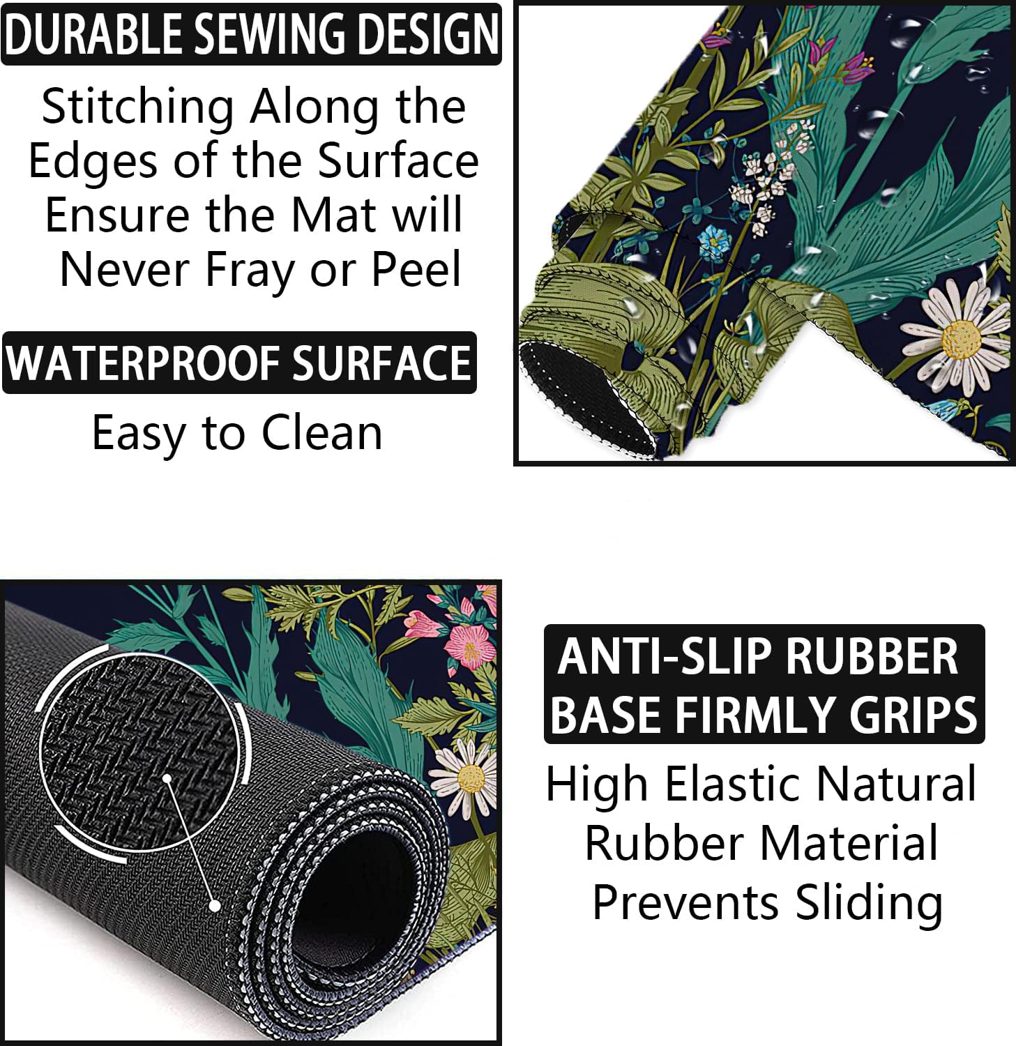 LATEEFAH Mouse Pad with Wrist Rest, Large Mouse Pad, Ergonomic Gaming Desk Pad Keyboard Wrist Rest Set, 4-in-1 Desk Mat Keyboard Mat for Home, Office - Image 5