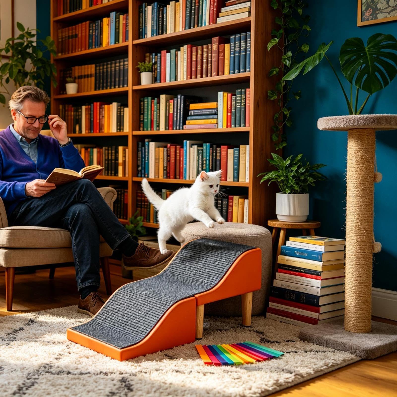 Hundetreppe für Couch Faltbare verwandelbare Treppenrampe aus Holz