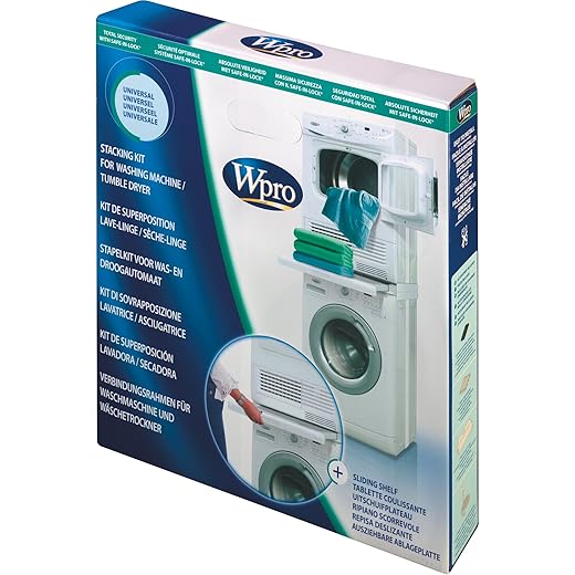 Wpro SKS101 Verbindungsrahmen Waschmaschine/Trockner Säule ORIGINAL Bauknecht 484000008436 480181701002 Zwischenbaurahmen UNIVERSAL ausziehbar Ablage wie Ignis Whirlpool Ikea (SKU: 1000026027-000 )