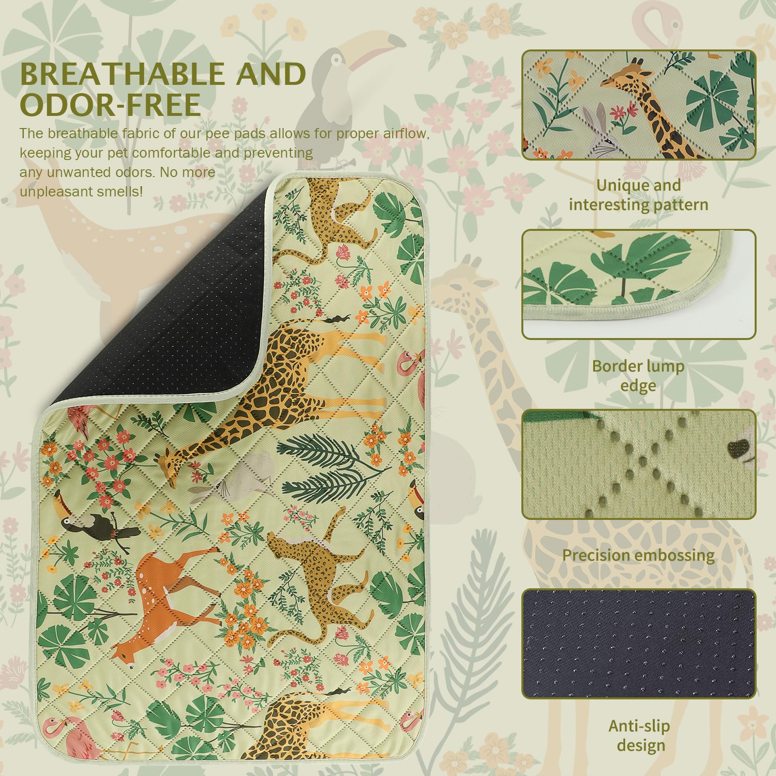 IEUUMLER 2 Pezzi Tappetini Lavabili igienici per Cani, Asciugatura Rapida Tappetino per Addestramento del Cane Riutilizzabile per Gatti, Cani, Conigli, Porcellini d'India EU013