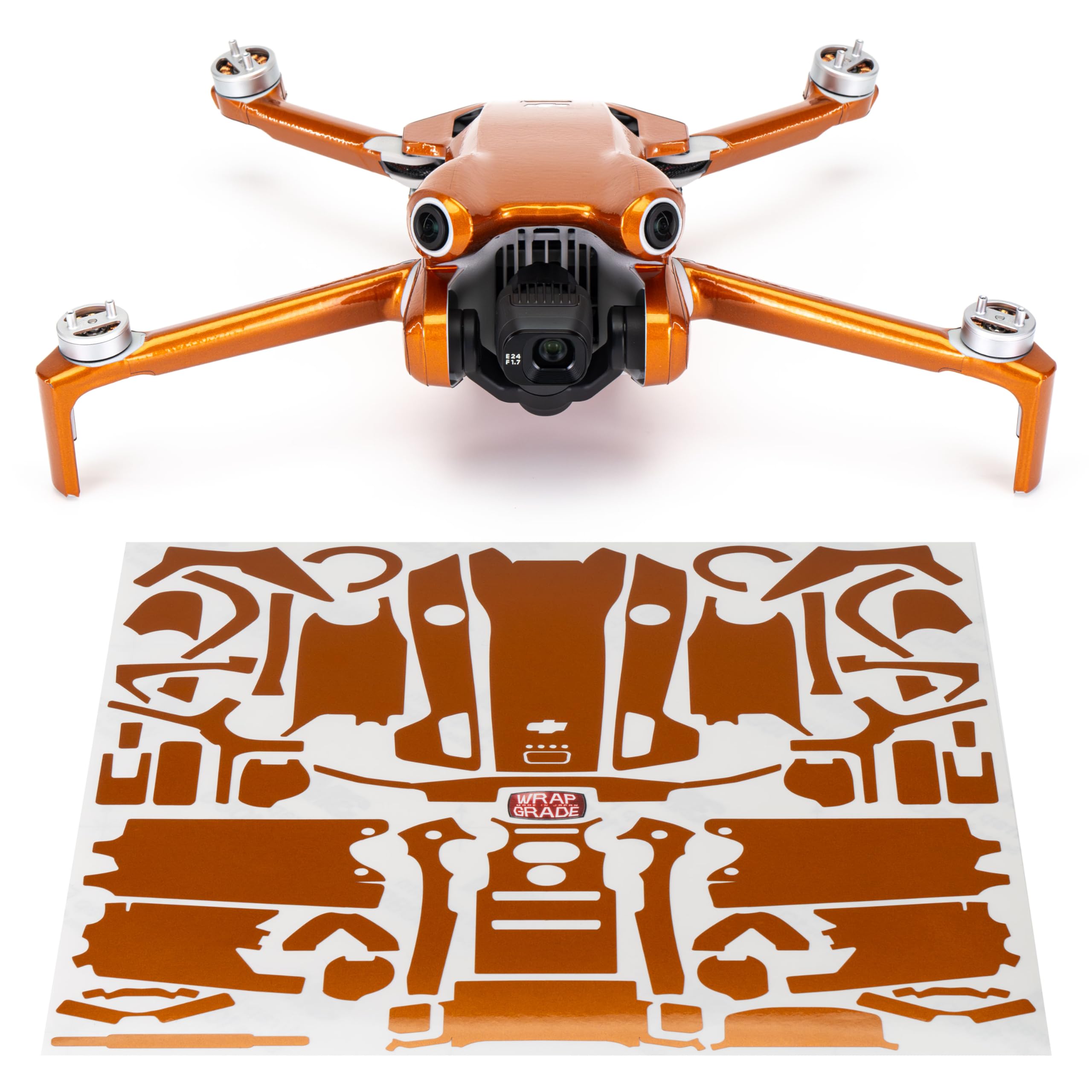 WRAPGRADE Skin Stickers Compatible with DJI Mini 4 Pro, Butterfly Copper, DJI Mini 4 Pro, 5.59 x 2.76 x 2.13 inches