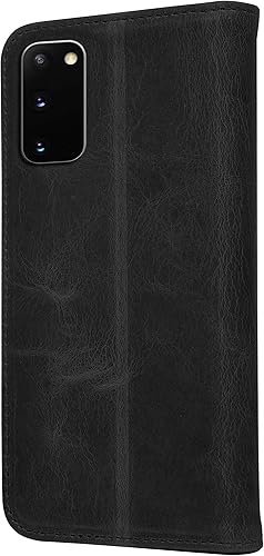 Miniatura 6 de Porter Riley - Funda de cuero para Samsung Galaxy S20. Funda de piel auténtica con soporte, carteracubierta (negro puro)