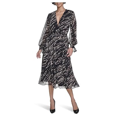 Calvin Klein Long Sleeve Chiffon Shirtdress Women