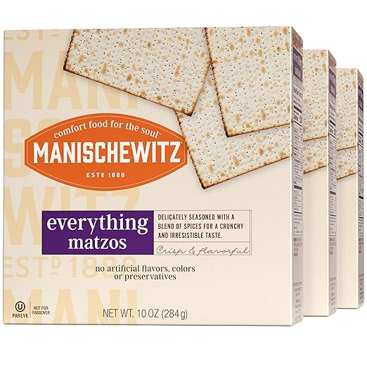 Manischewitz Everything Matzo 10 oz (3 Pack) Thin