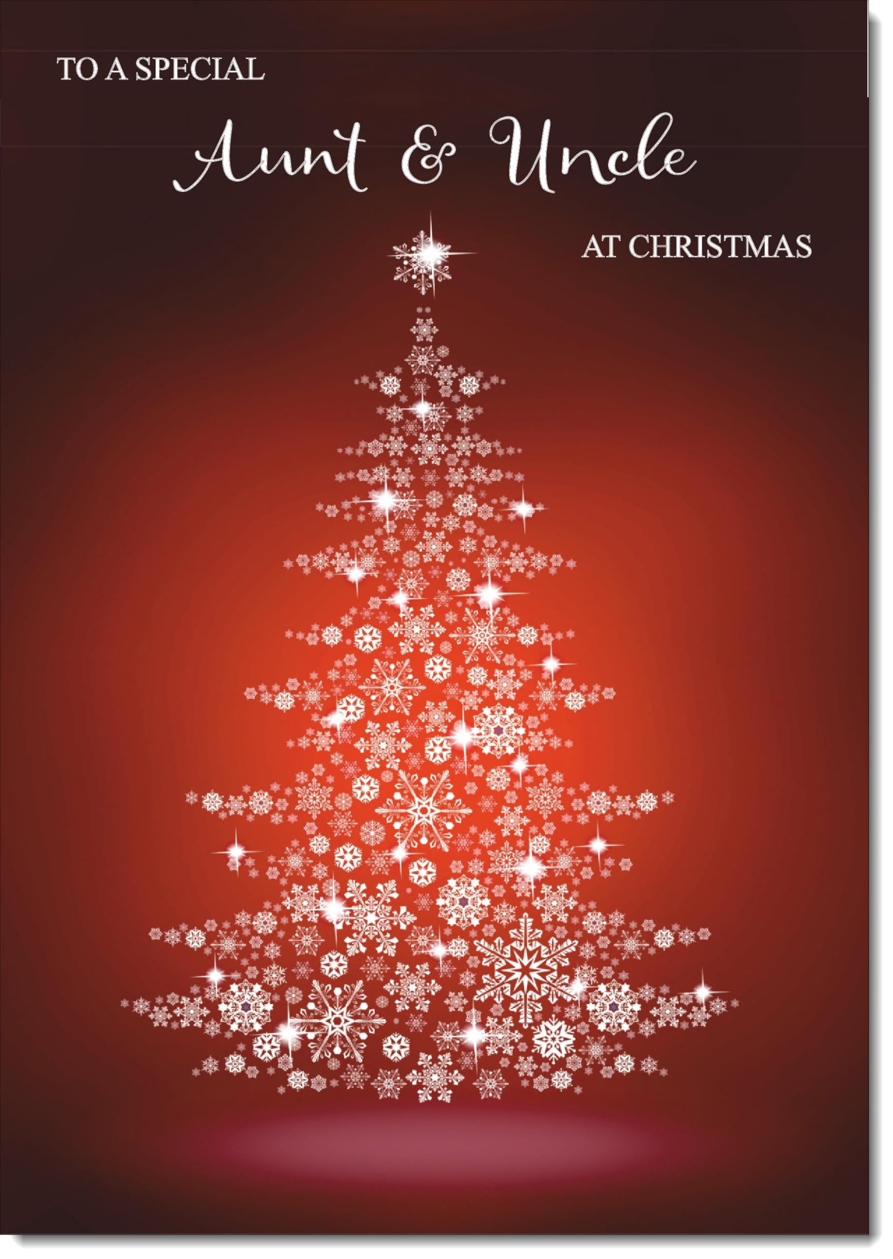 doodlecards Aunt and Uncle Christmas Card Snowflake Christmas Tree Large A4 Size Christmas Card for Aunt & Uncle with Plain Envelope — image 1