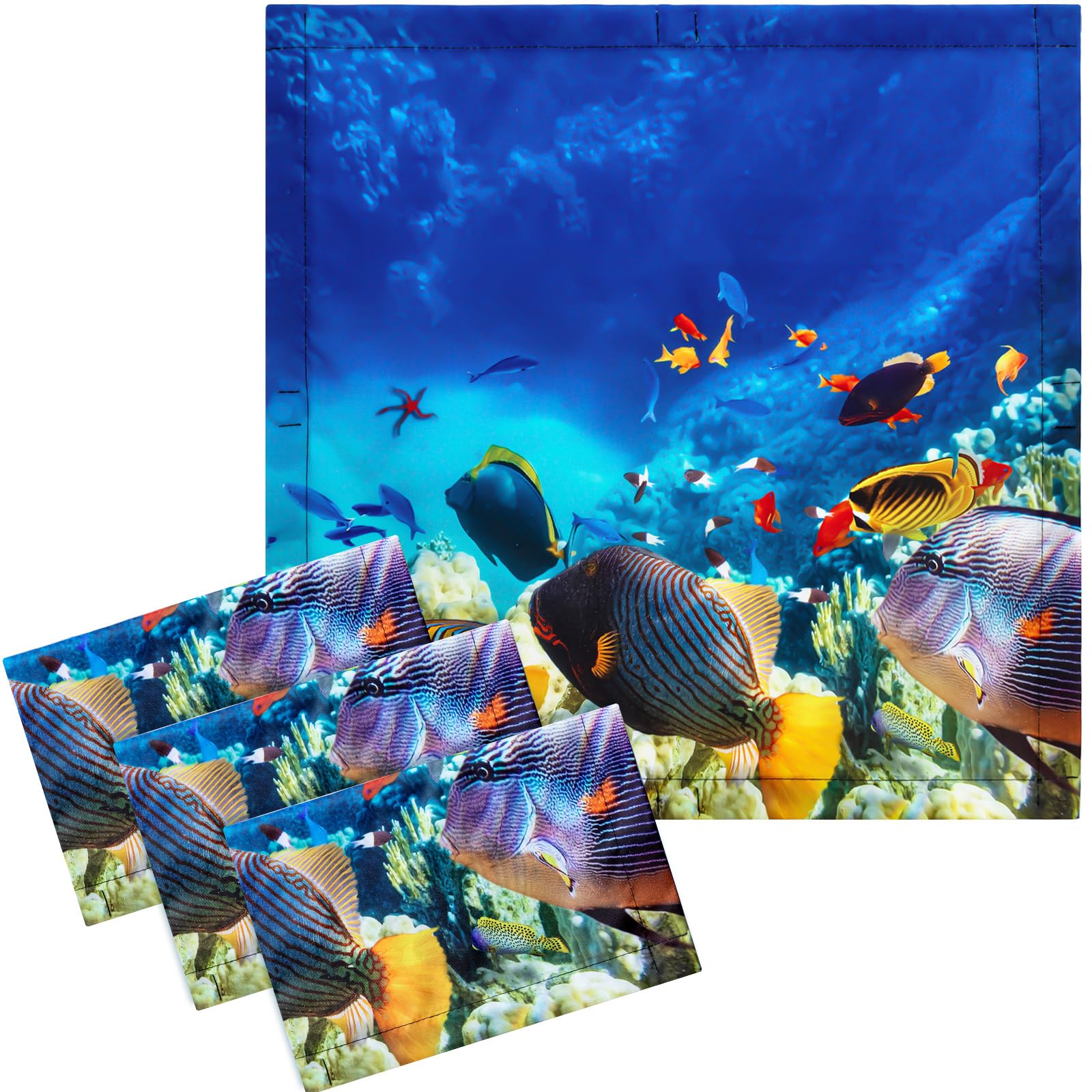 VIHOSE Fluorescent Light Covers, 4 Pcs, 2 x 2 ft, Magnetic,Sea