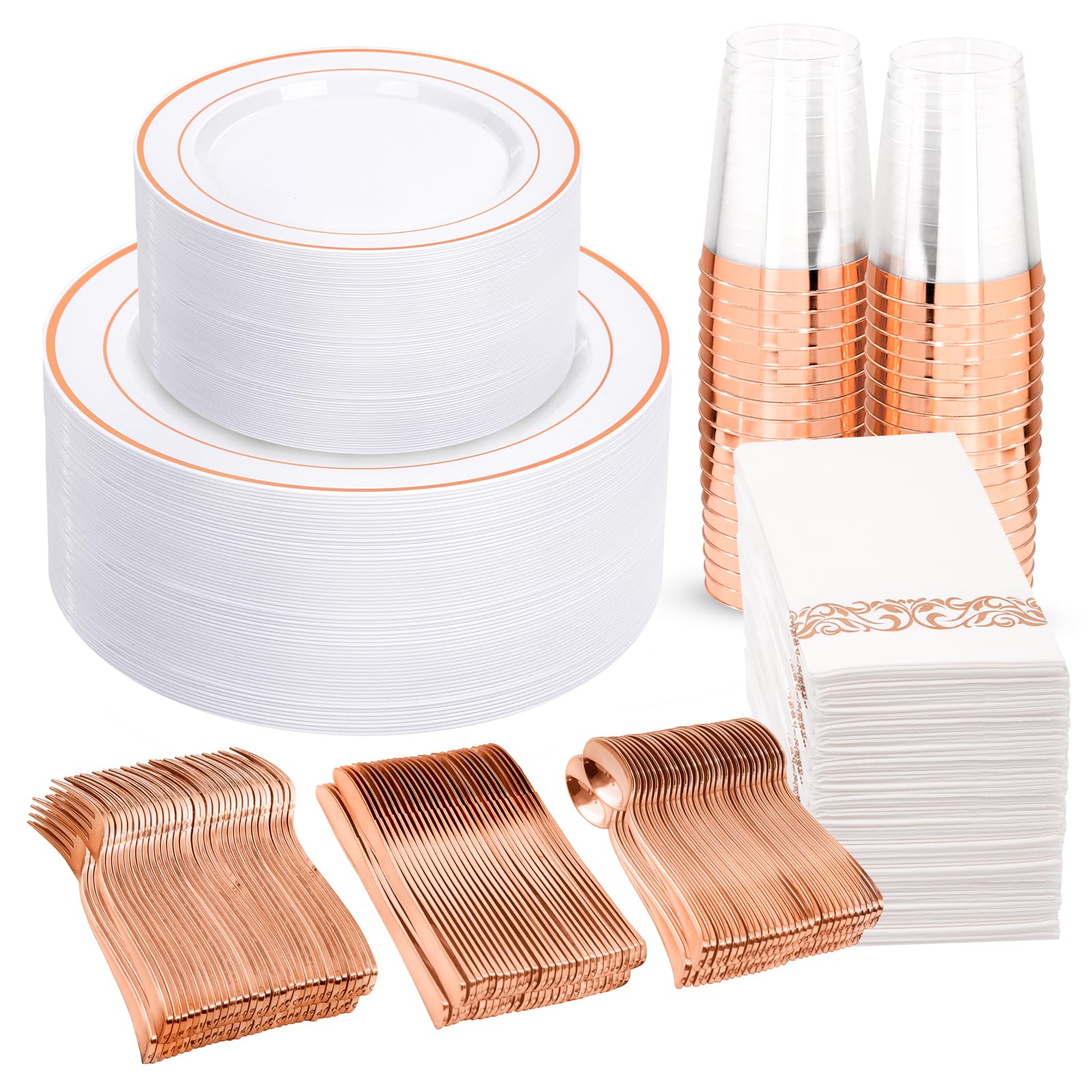 WELLIFE Disposable Plates & Cutlery Set - 350 Piece -22