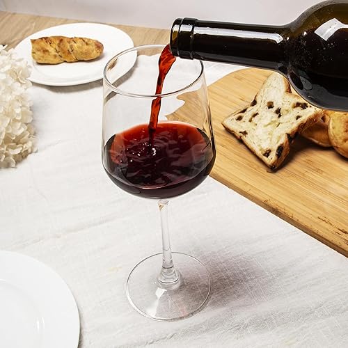 Miniatura 4 de Juego de 4 copas de vino tinto, juego de copas de vino transparentes de 17 onzas, copas de vino tallo, regalo para degustación de vino, boda y hogar