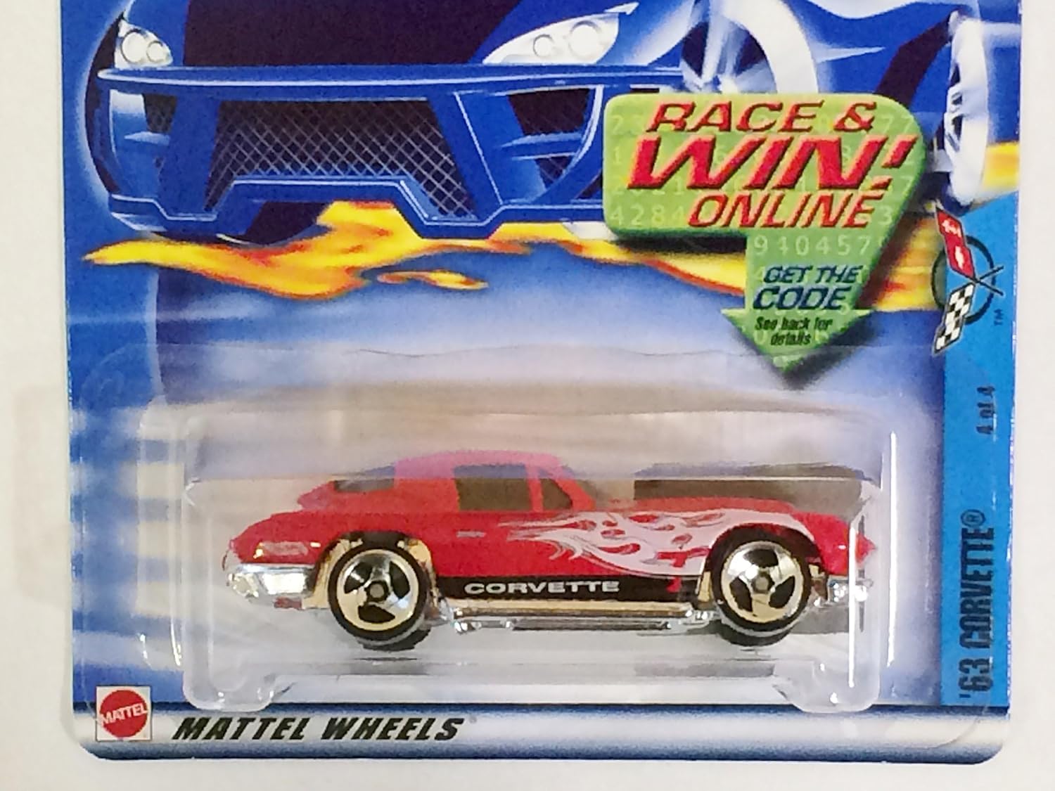 mattel hot wheels 070 red 63 corvette