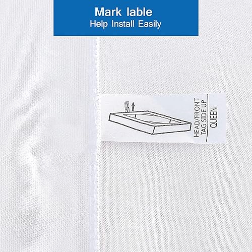 Miniatura 5 de Falda de cama de tamaño Queen con somier, 4 lados del colchón, elástico y cómodo, ultra suave, sin arrugas, reemplazo de las faldas de cama para