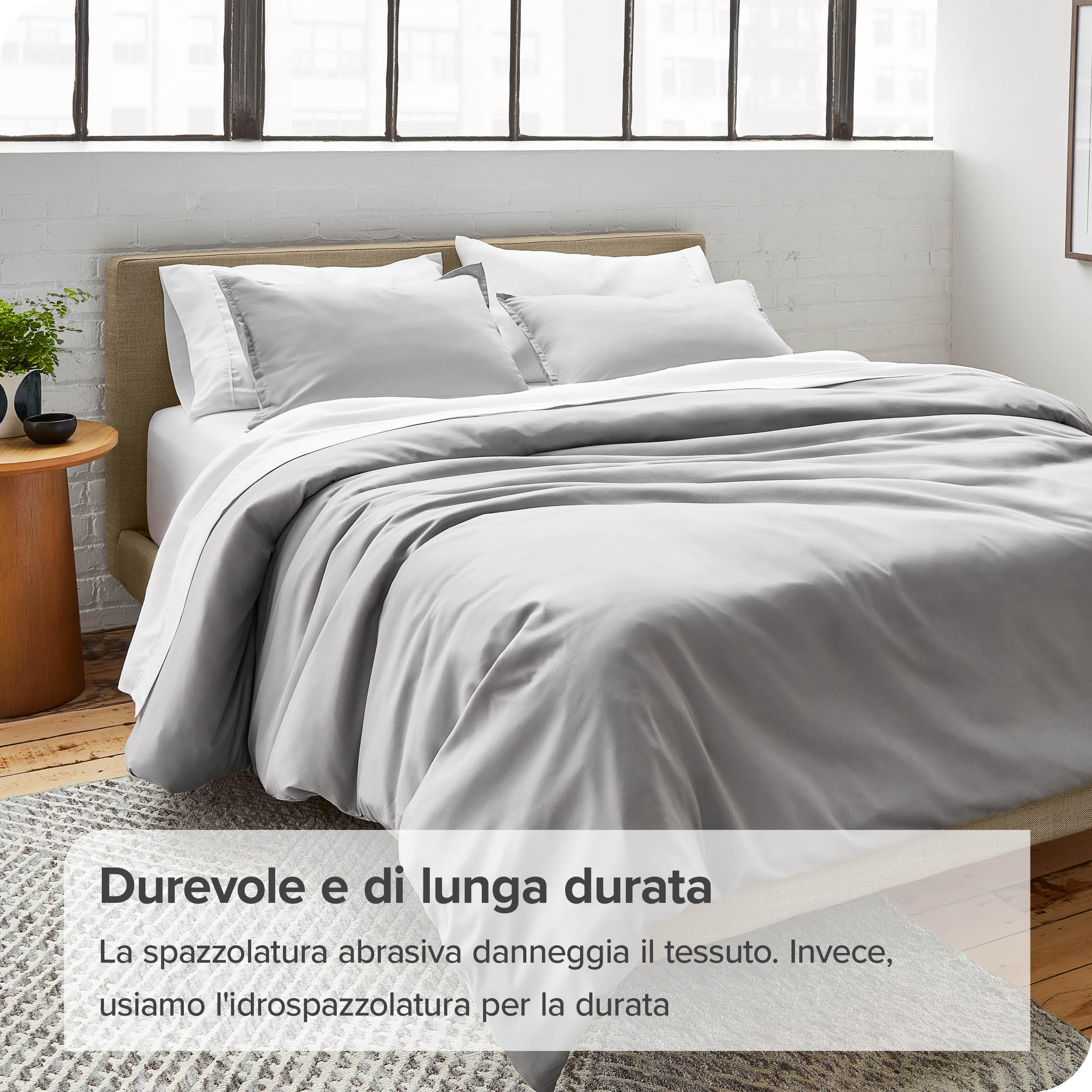 Bare Home Set Copripiumino Collezione Premium 1800 Ultra Morbida - Copripiumino Leggero e Fresco - Copripiumino dalla Texture soffice (240 x 220/80 x 80 x 2, Grigio Chiaro)