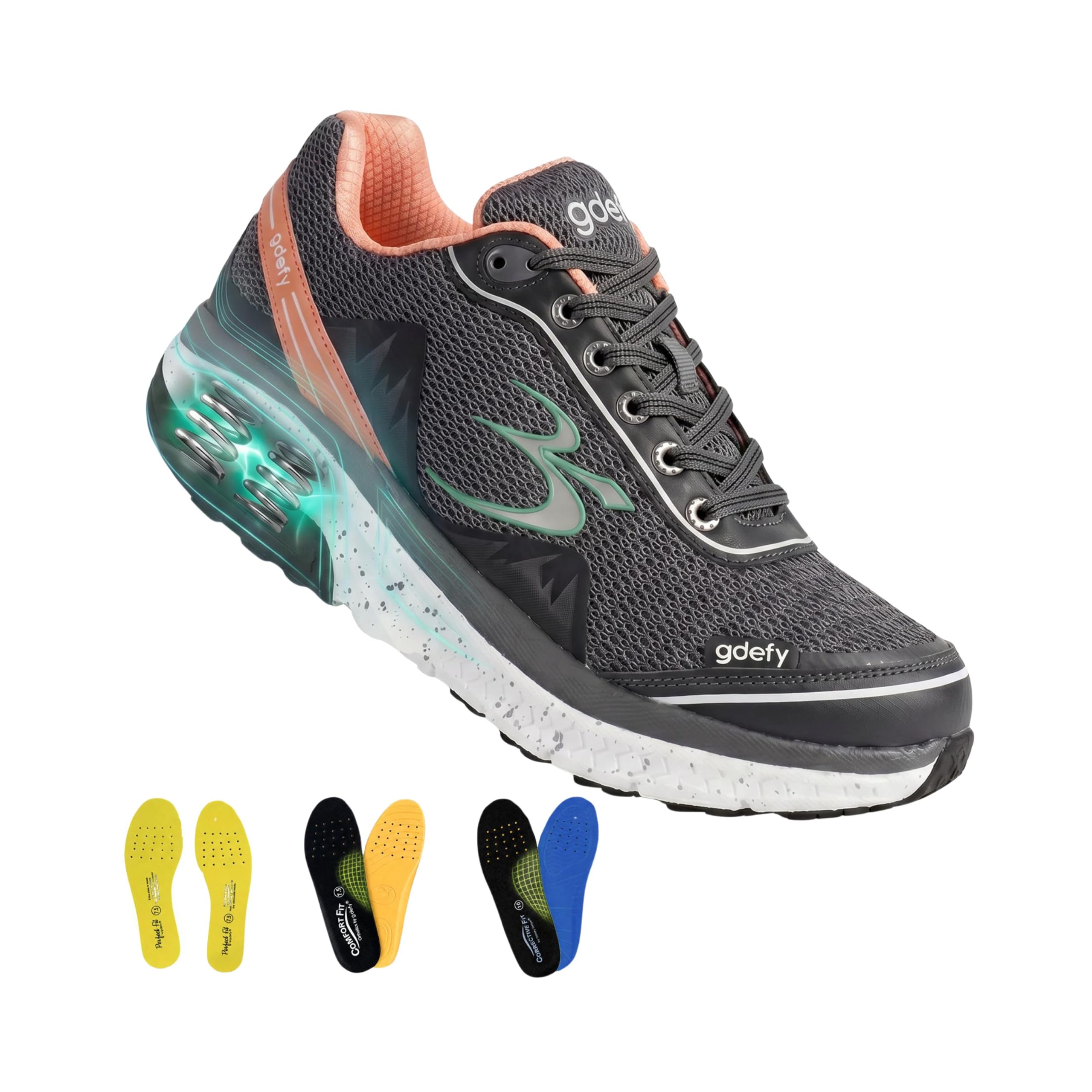 gdefy Orthopedic Shoes for Women with Arch Support and 3 Orthotic Insoles