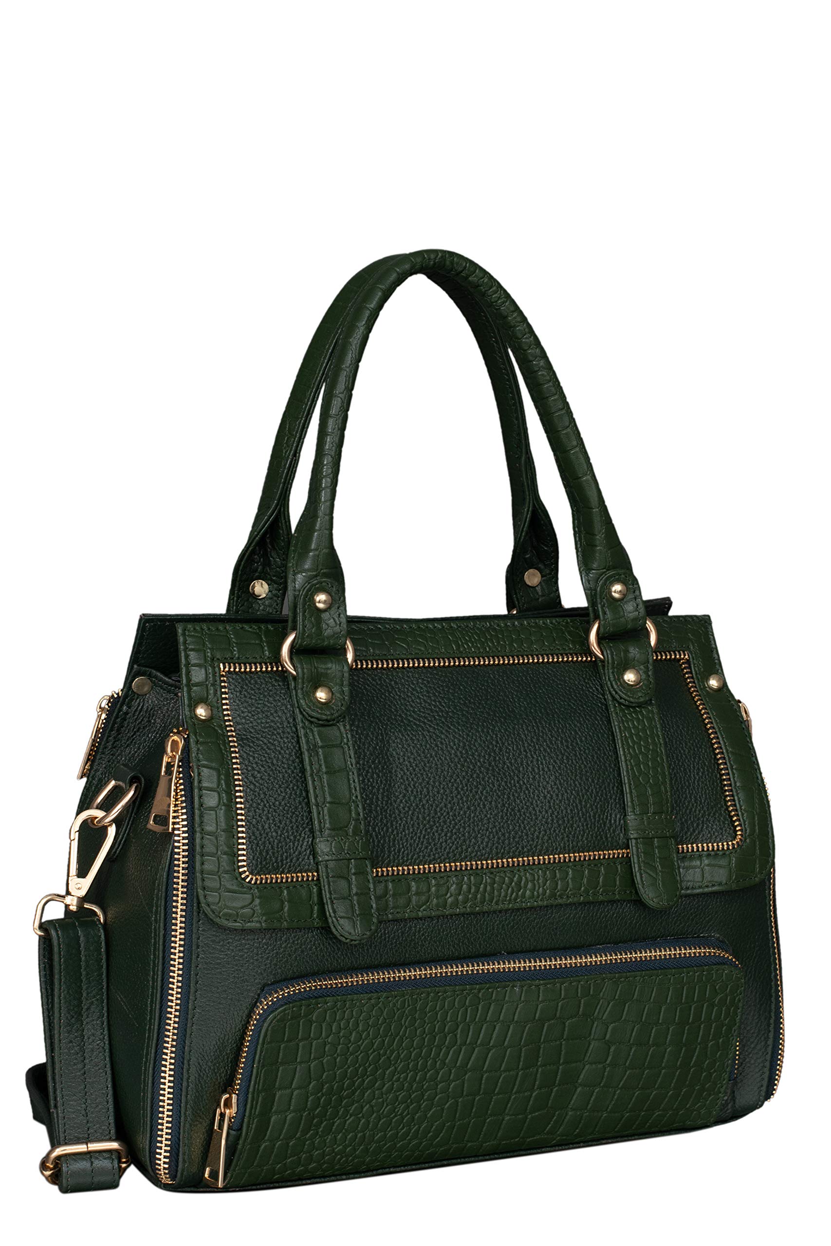 Women's Genuine Leather Handbags Shoulder Bag Satchel Designer Ladies Purse Crossbody Bags With Golden Metal Zipper-image-49