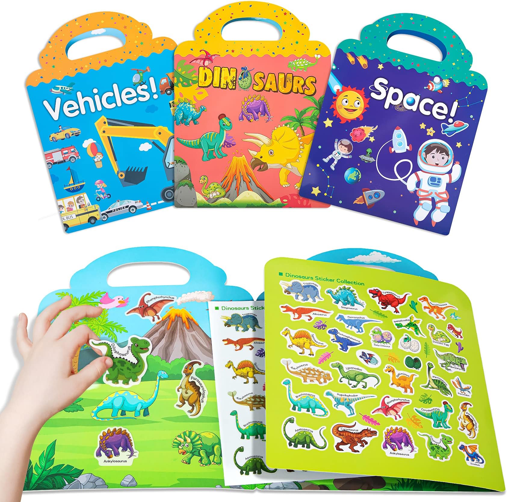 KmmiFF Sticker Book Toys for 2 3 4 Year Olds Boys Girls,Reusable