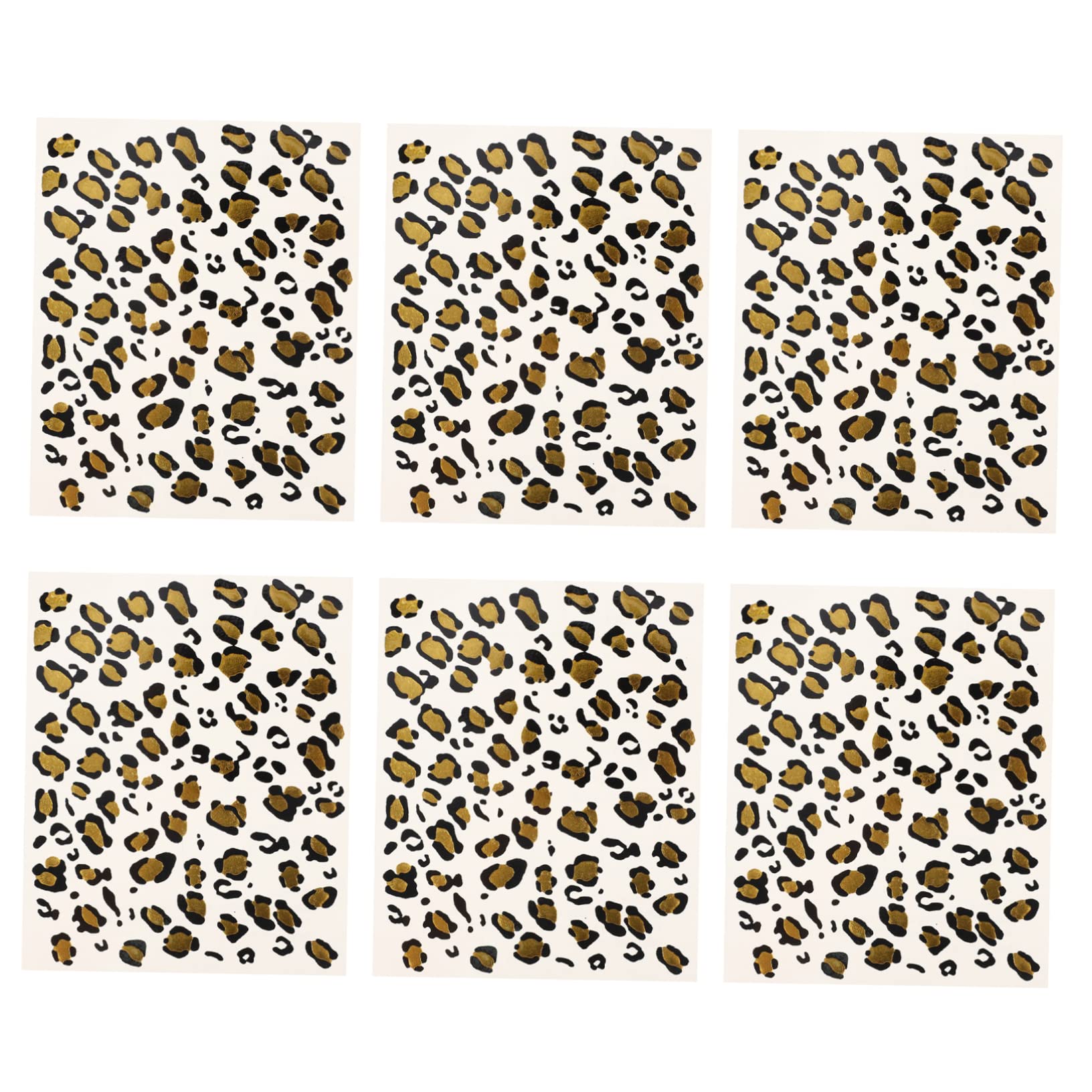 PLAFOPE Pegatinas Temporales de Leopardo Transferencia Térmica en Papel, 6 Hojas Removibles para Tatuajes Corporales Creativos en Fiestas y Disfraces de Halloween