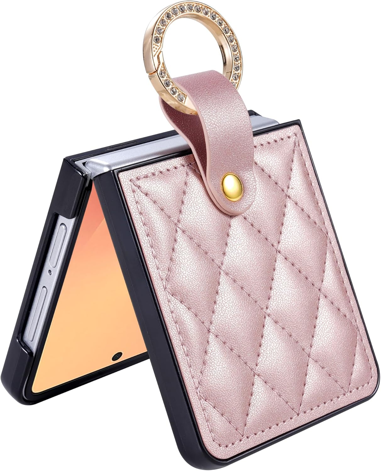 Wallet Case for Samsung Galaxy Z Flip 7 FE, Ring Leather Cover