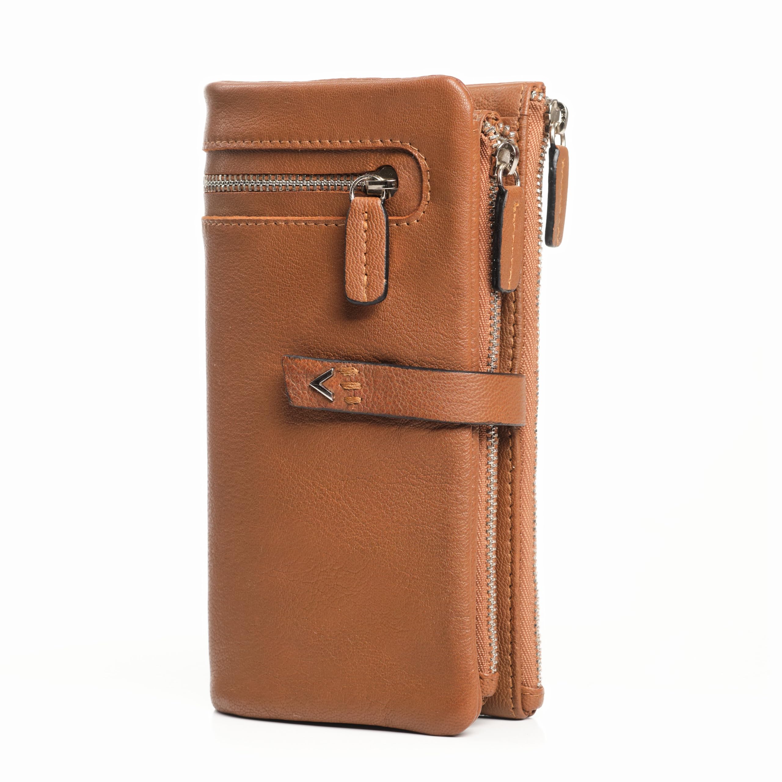 Carteras de Mujer Piel - Monedero Mujer Grande con RFID - Tarjetero de Cuero Auténtico - Monedero Rojo Extraíble - Billetera Hecha a Mano - Regalo Moderno.