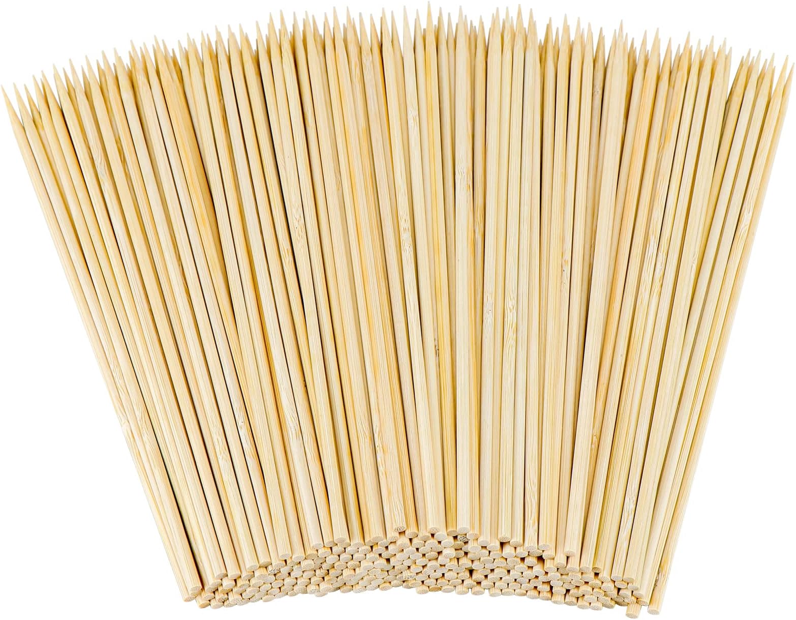 Hysagtek300 Pcs Natural Wooden Bamboo Skewers Chocolate Fountain Fondue Sticks for BBQ Fruit Cocktail Kabob Grilling Barbecue Crafting and Party Supplies, 20 cm