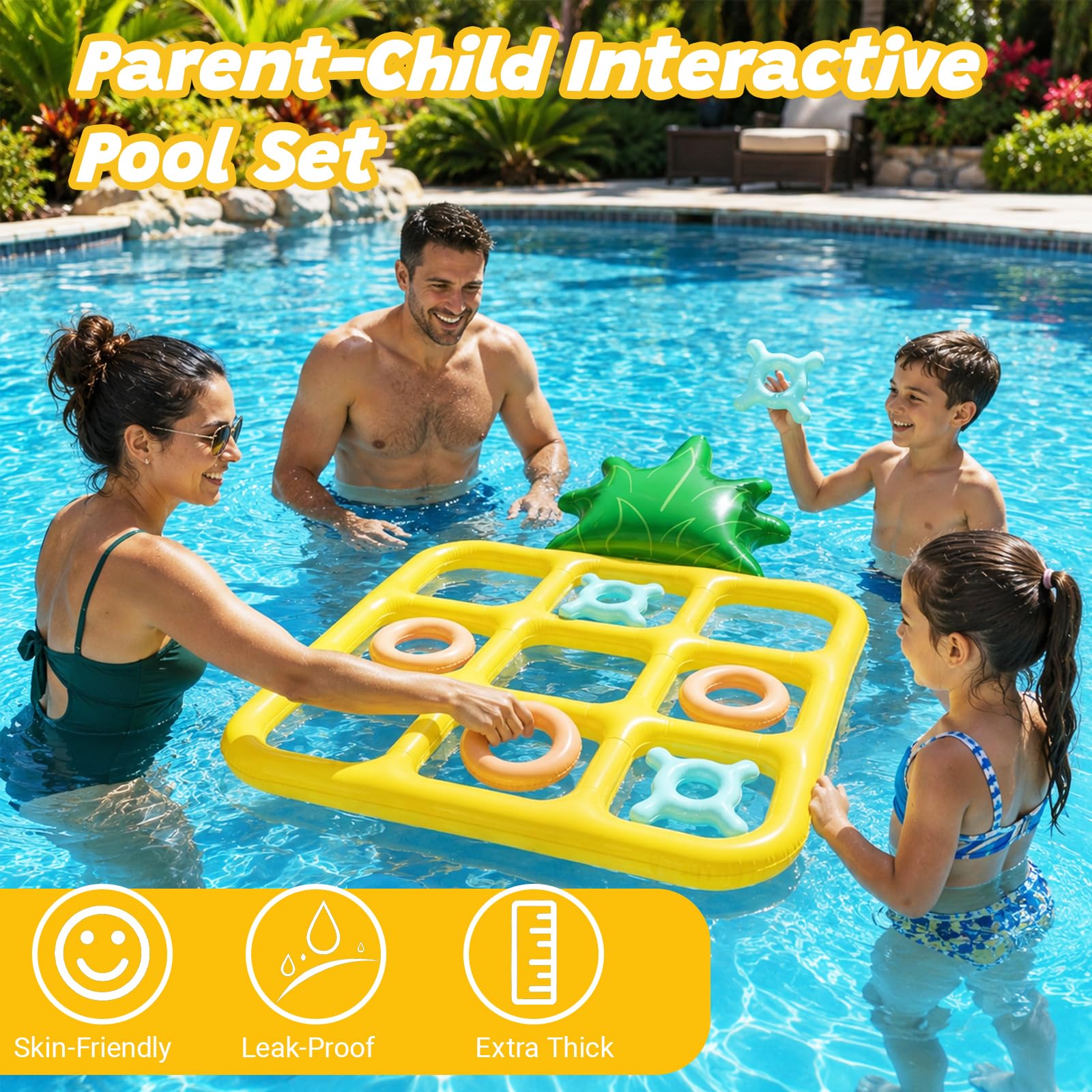 Jeu Morpion Gonflable Piscine, Ananas Flottant, Jouet Plage, JeuxPiscine Adulte, Jeux d'Exterieur pour Enfant, Jeu Morpion GonflableDans Piscine, Tic-Tàc-Toé Jouet Gonflable pourPiscine