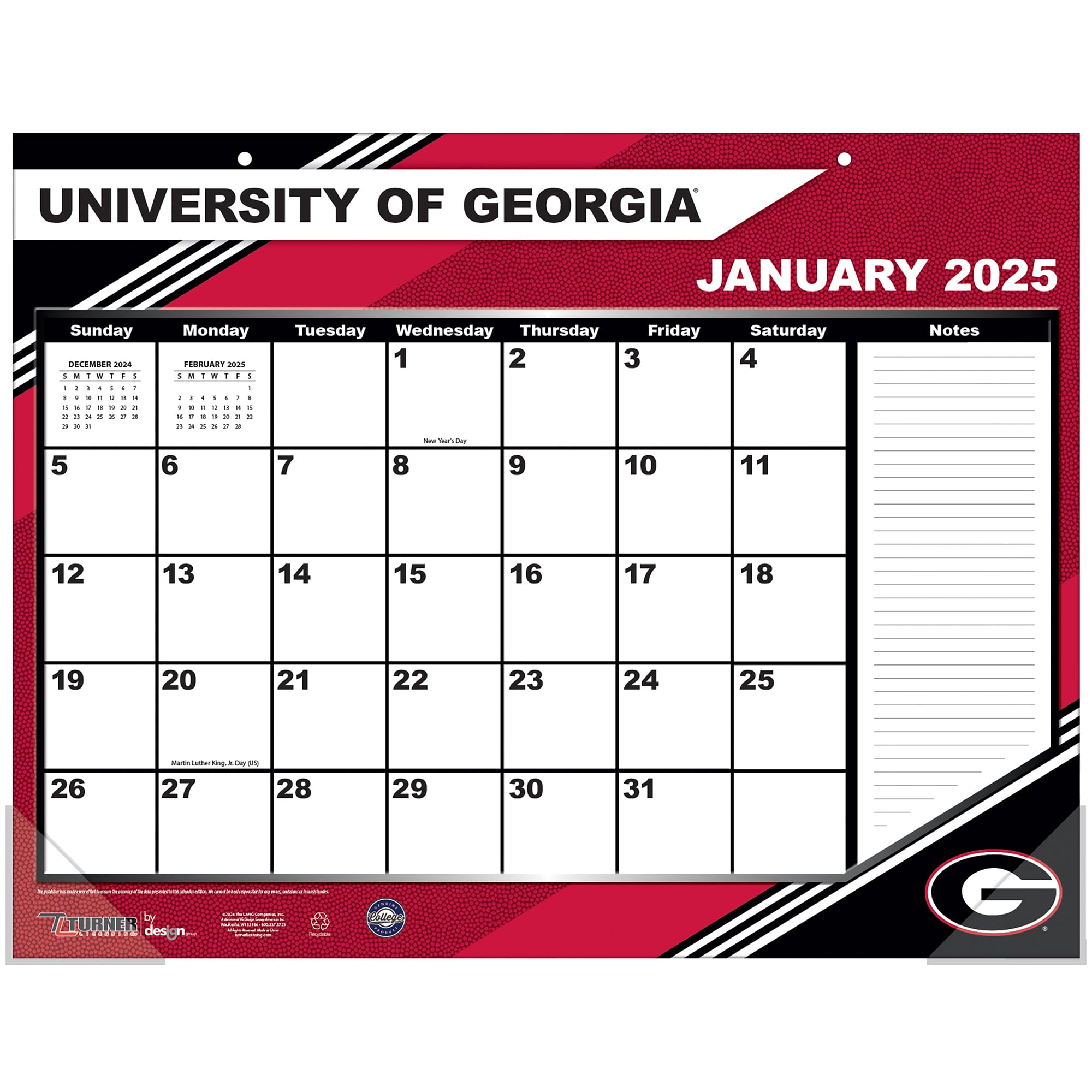 amazon-com-turner-sports-georgia-bulldogs-2025-22x17-desk-calendar-25998061479-office-products
