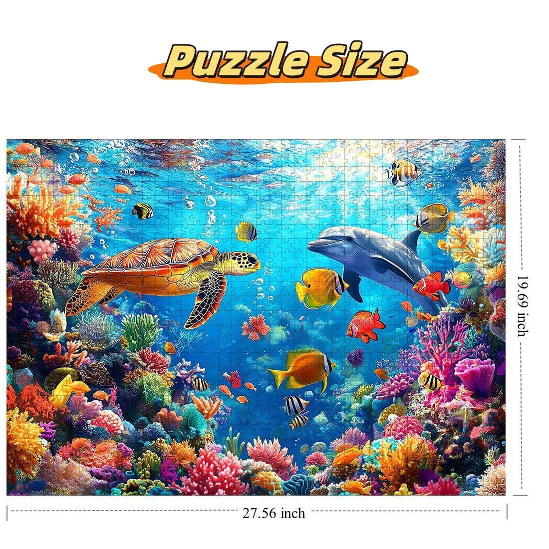Moruska Underwater Puzzles 1000 Pieces for Adults Under The Sea Animal Jigsaw Puzzle Ocean Scene 1000 Piece - Image 2