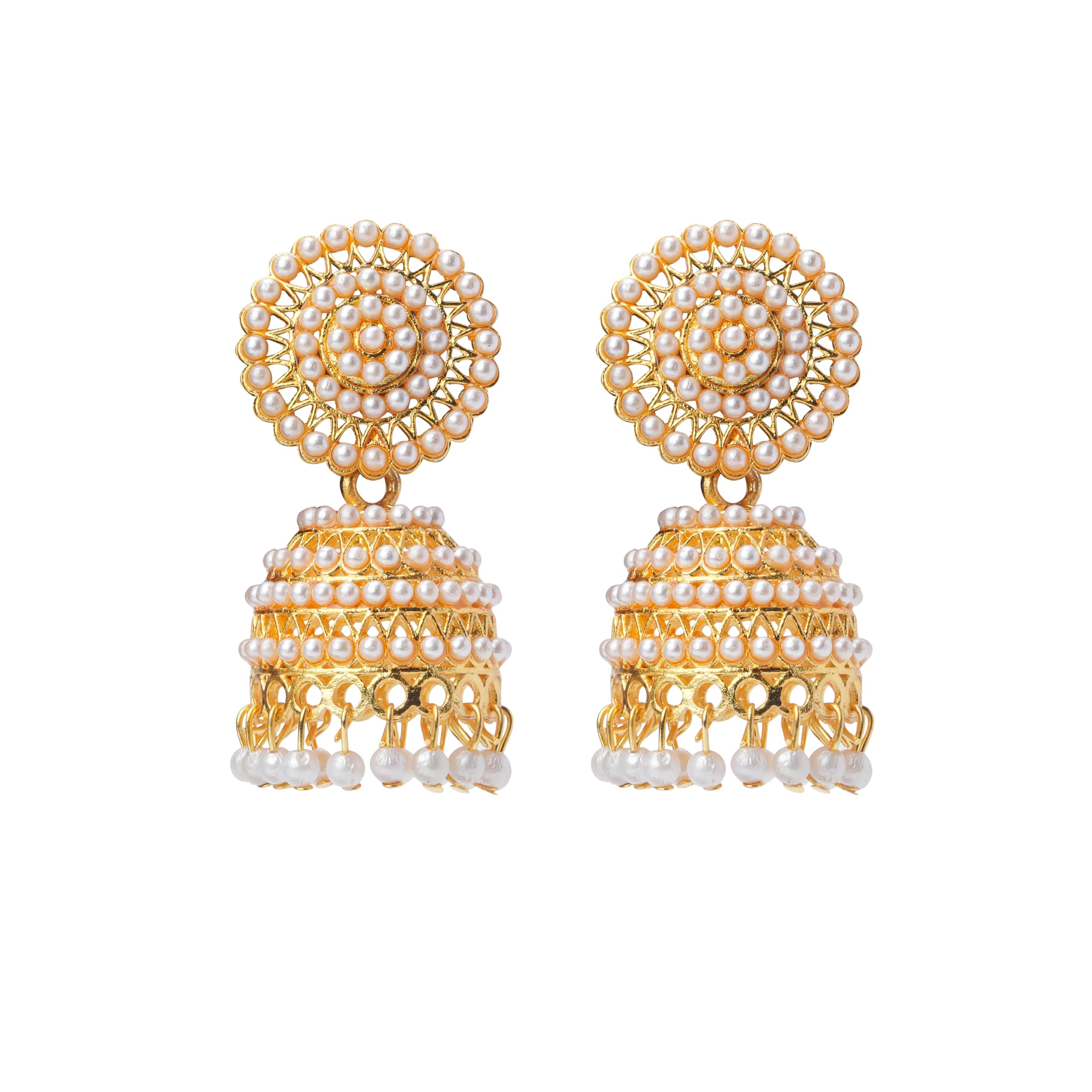 Beauty Latest Stylish Fancy Traditional Pearl Jhumki Jhumka Earrings For Girls Women Get The Diva Look Easy To Wear Light In Weight Gives You A Rich Look. (GOLDEN ROUND) (B0DCZZQYHX) Amazon Price History, Amazon Price Tracker