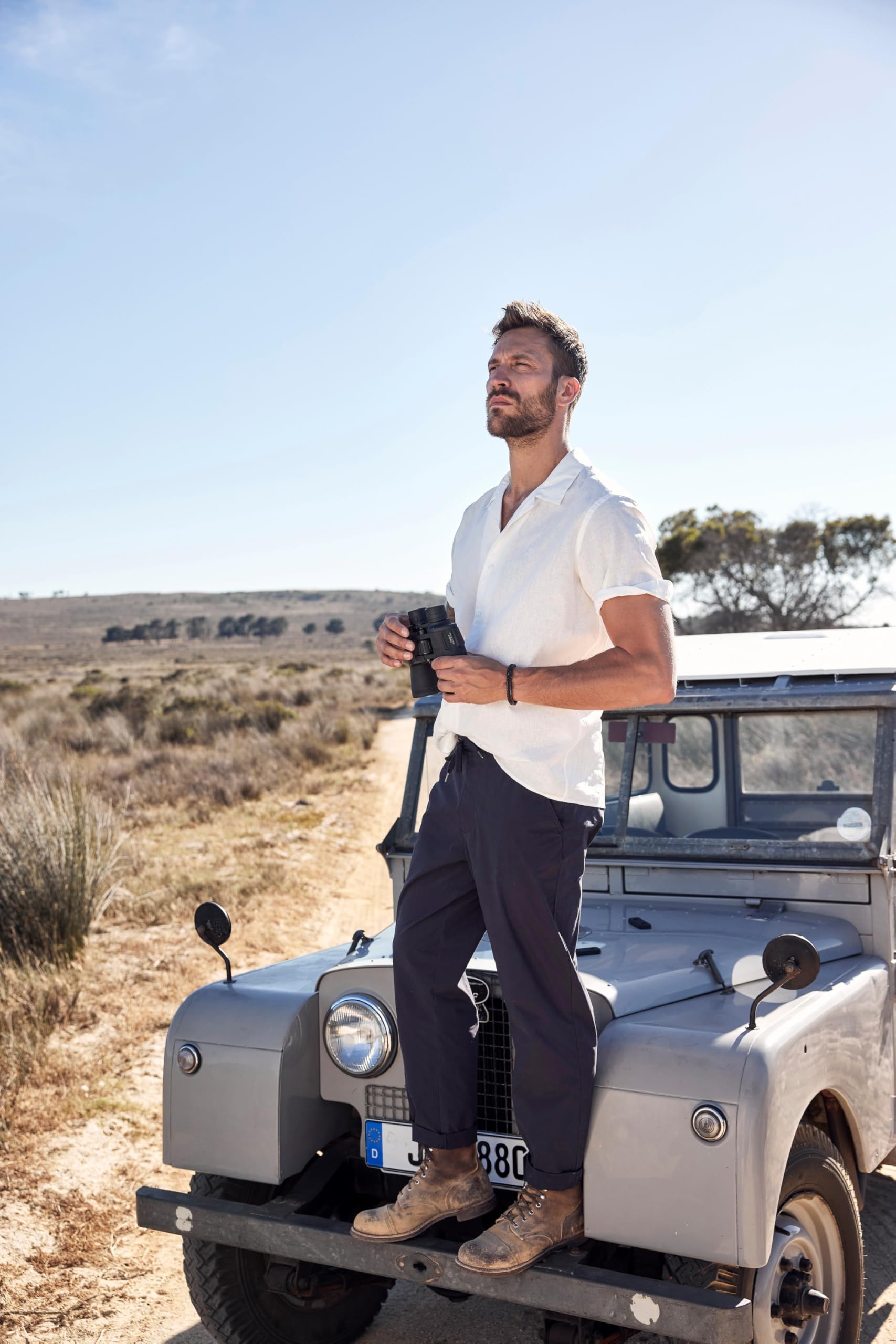 JP 1880 Herren große Größen Übergrößen Menswear L-8XL Hemd, Halbarm, Leinenmix, Kubakragen, Modern Fit 805724