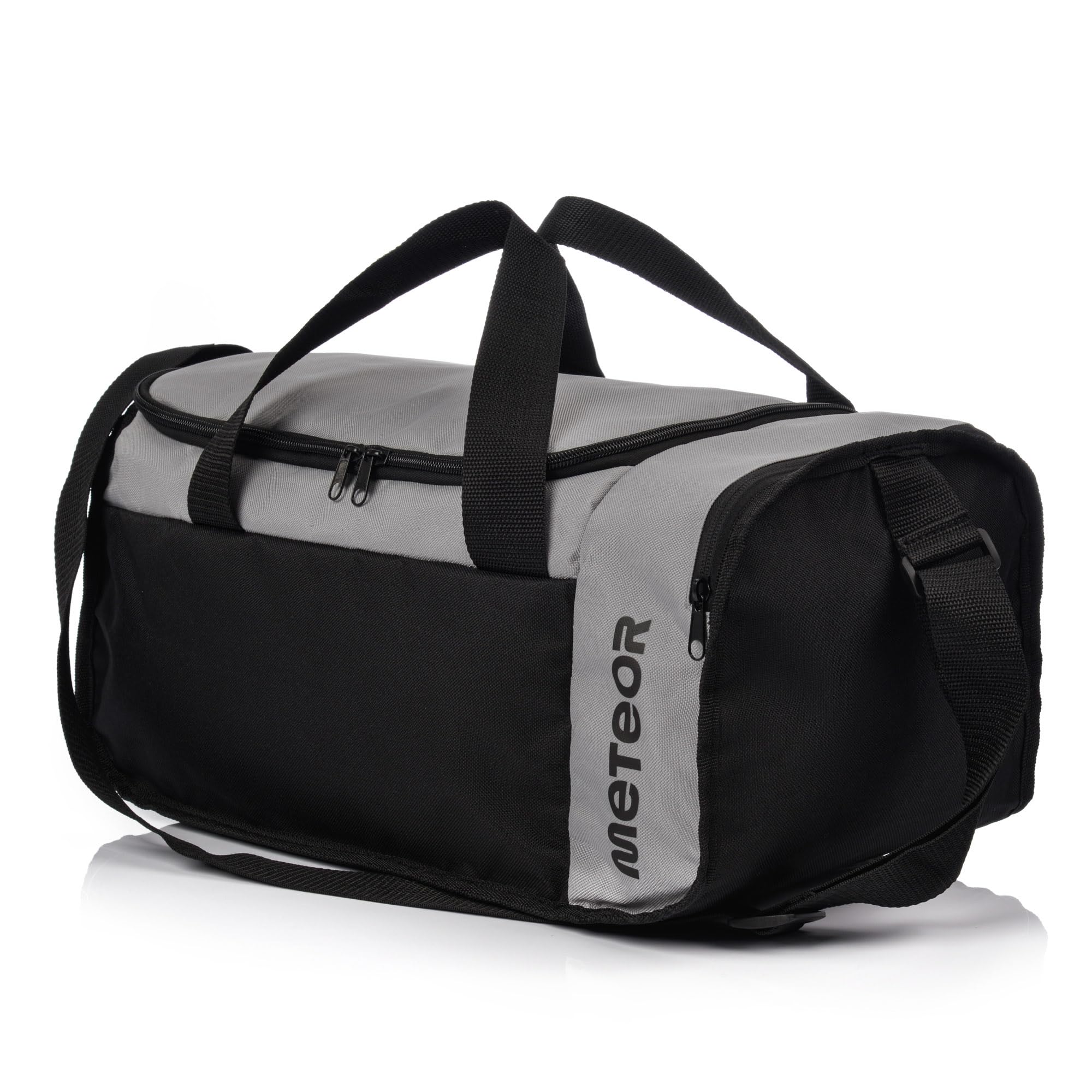 Meteor - Sports Duffel Bag – Cabin Size Travel Holdall for Gym – Lightweight PE Bag with Shoulder Strap & Shoe Pocket – Shoulder Bag - Gym Accessories – Black/Grey - 20 L — image 1
