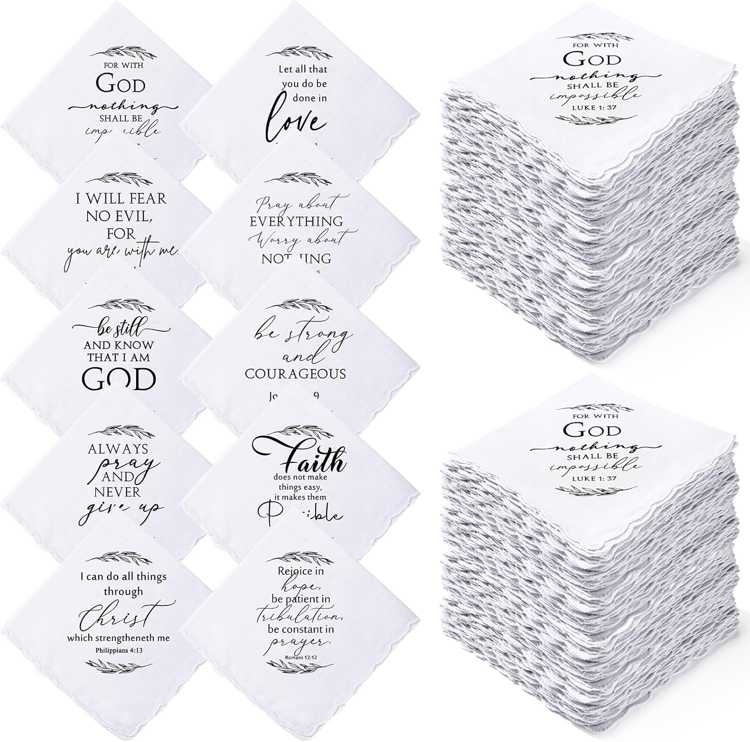 Hahafelt Handkerchiefs for Men Women Mother's Day Christian Bulk Gift Bible Verse Church Religious Gift for Nurse Teacher