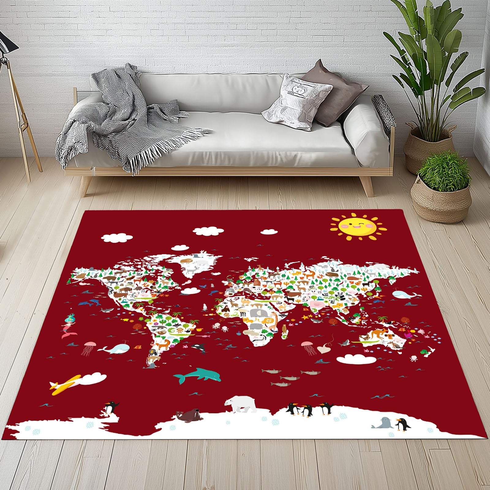 Tapis chambre d'enfant animaux pour décorer un espace de jeu