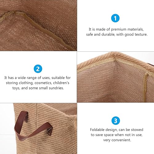 Miniatura 6 de Alipis 1 cesta de almacenamiento de yute de tela, cesta de almacenamiento de juguetes, organizador de almacenamiento de juguetes para niños,
