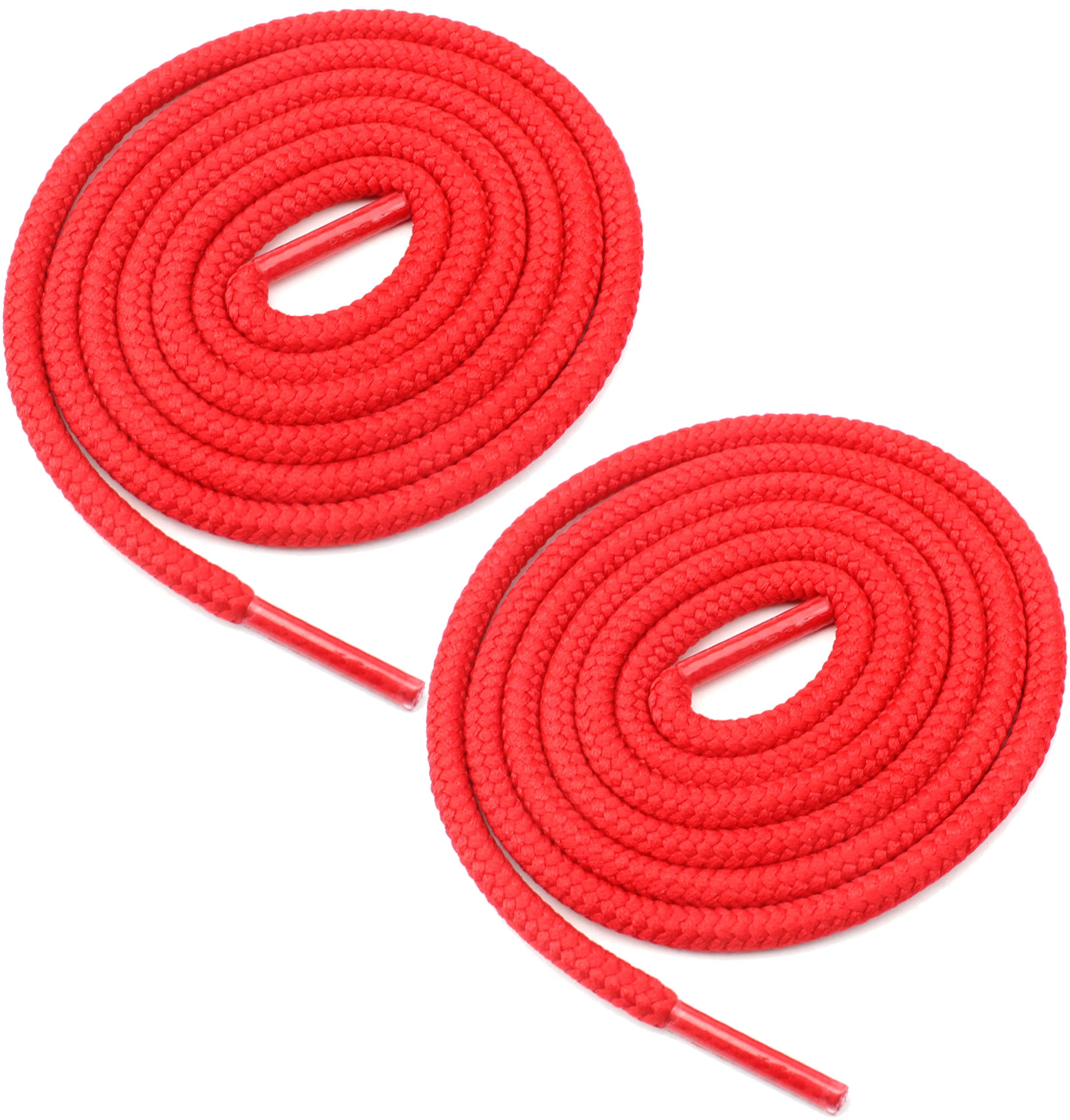 Round Boot Shoelaces 3/16" Thick Heavy Duty Strings for Work, Hiking Shoes, Combat - 27" to 72" Length Shoe Laces